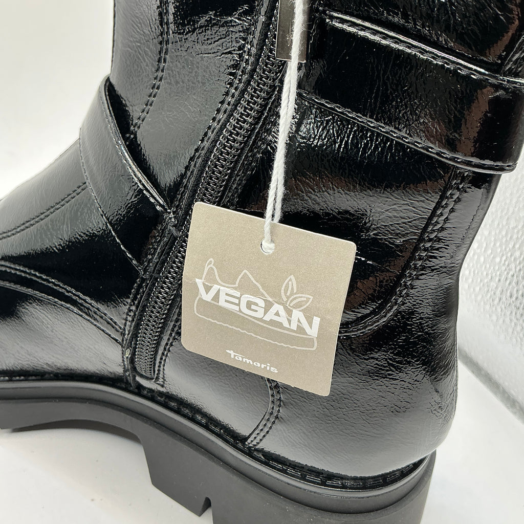 TAMARIS vegan patent ankle boots