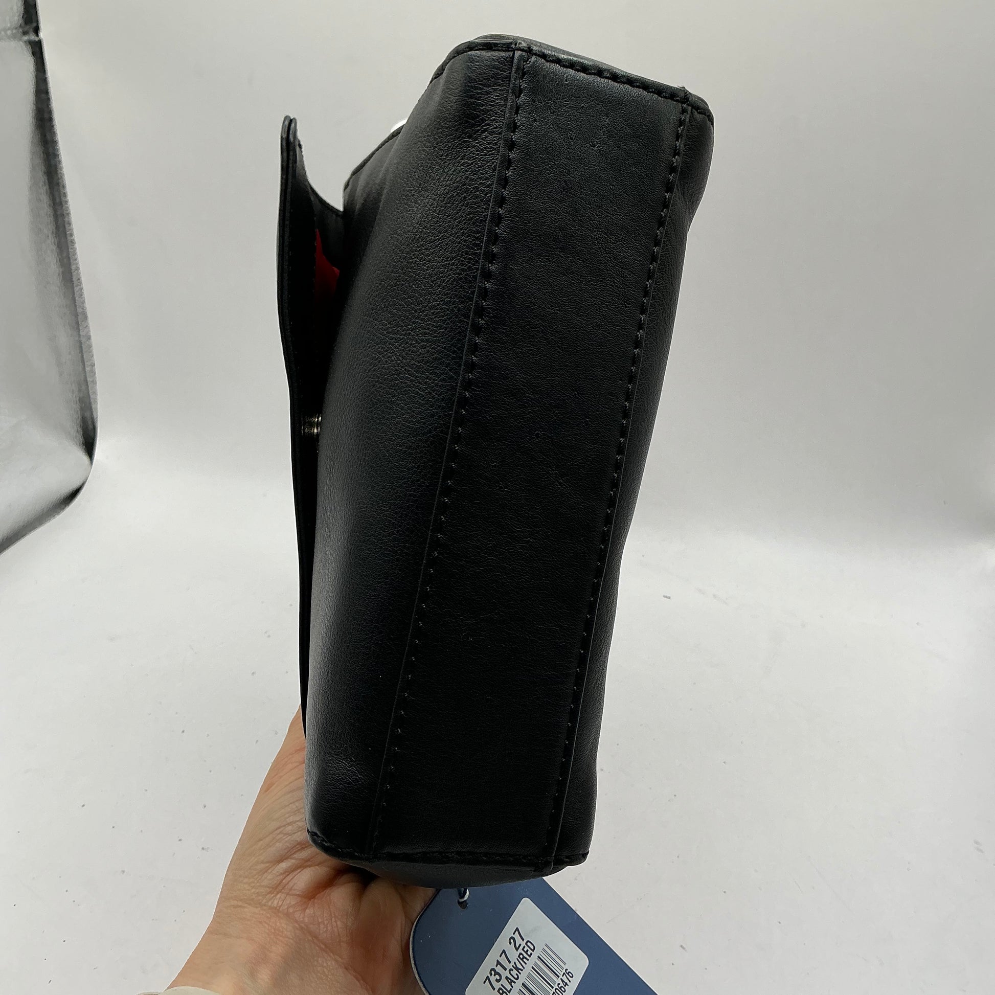 MALA LEATHER black and red leather shoulder/crossbody handbag