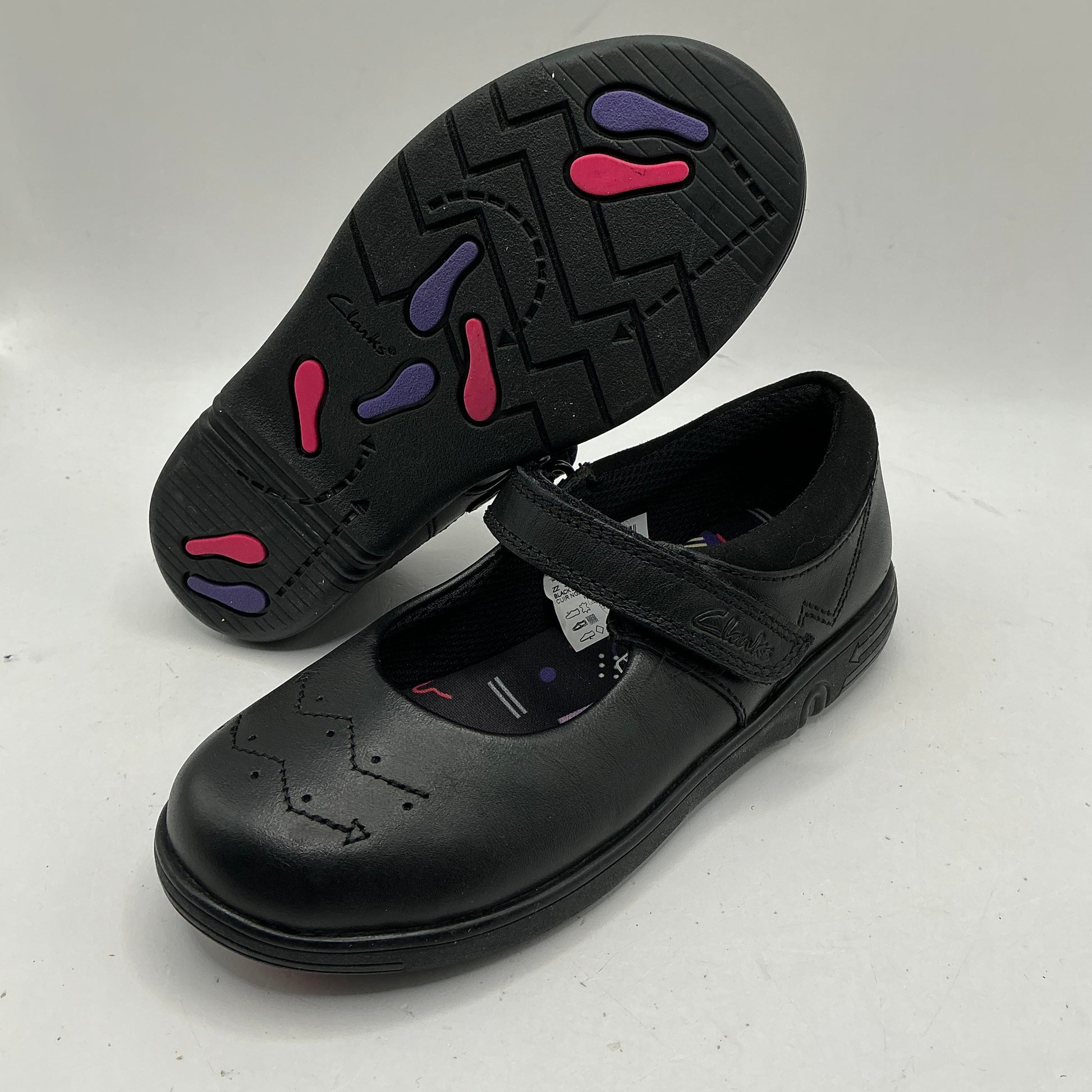 CLARKS Jazzy Jig leather school shoes