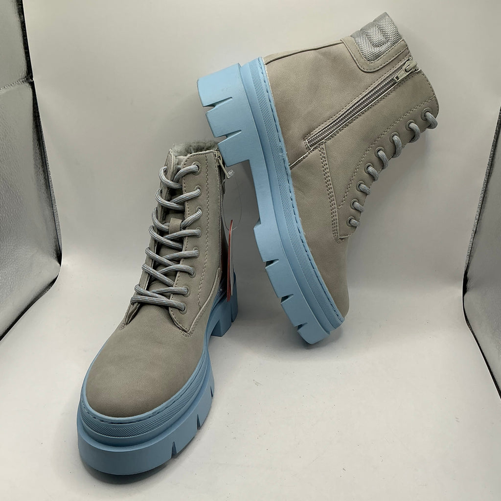 S.OLIVER grey and blue chunky ankle boots