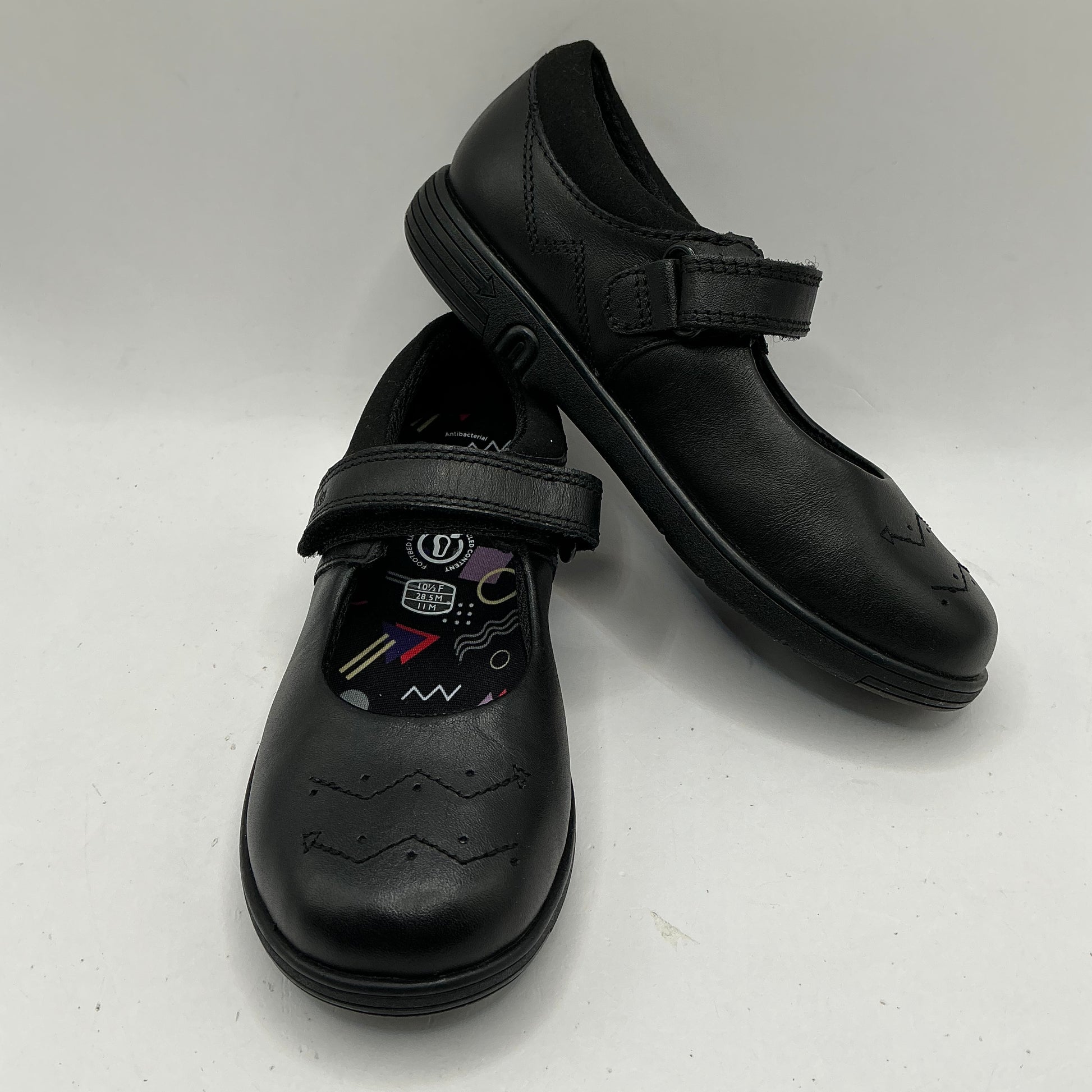 CLARKS Jazzy Jig leather school shoes