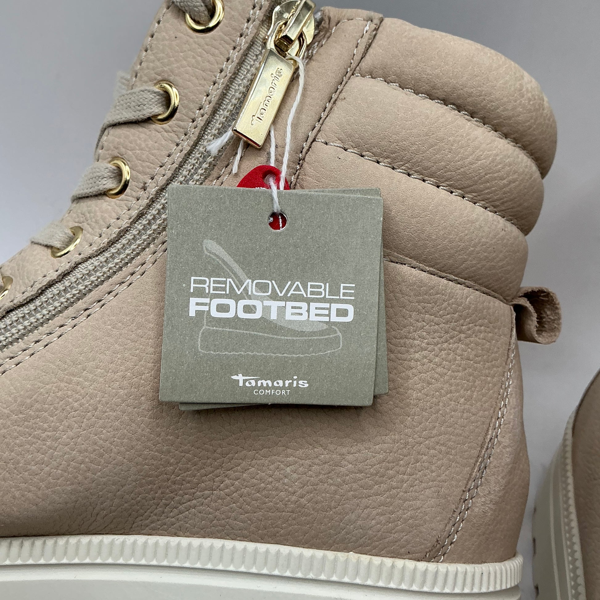 Tamaris Lace Up Ivory Ankle Bootie