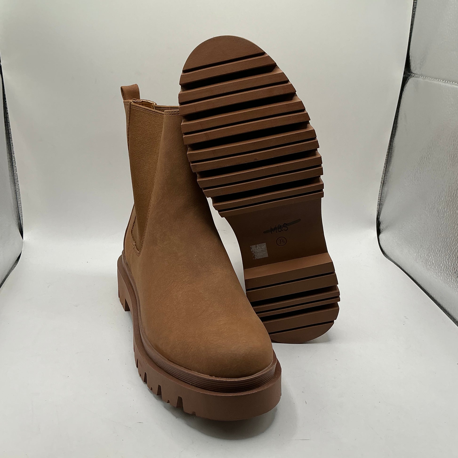 M&S insolia chunky brown Chelsea boots