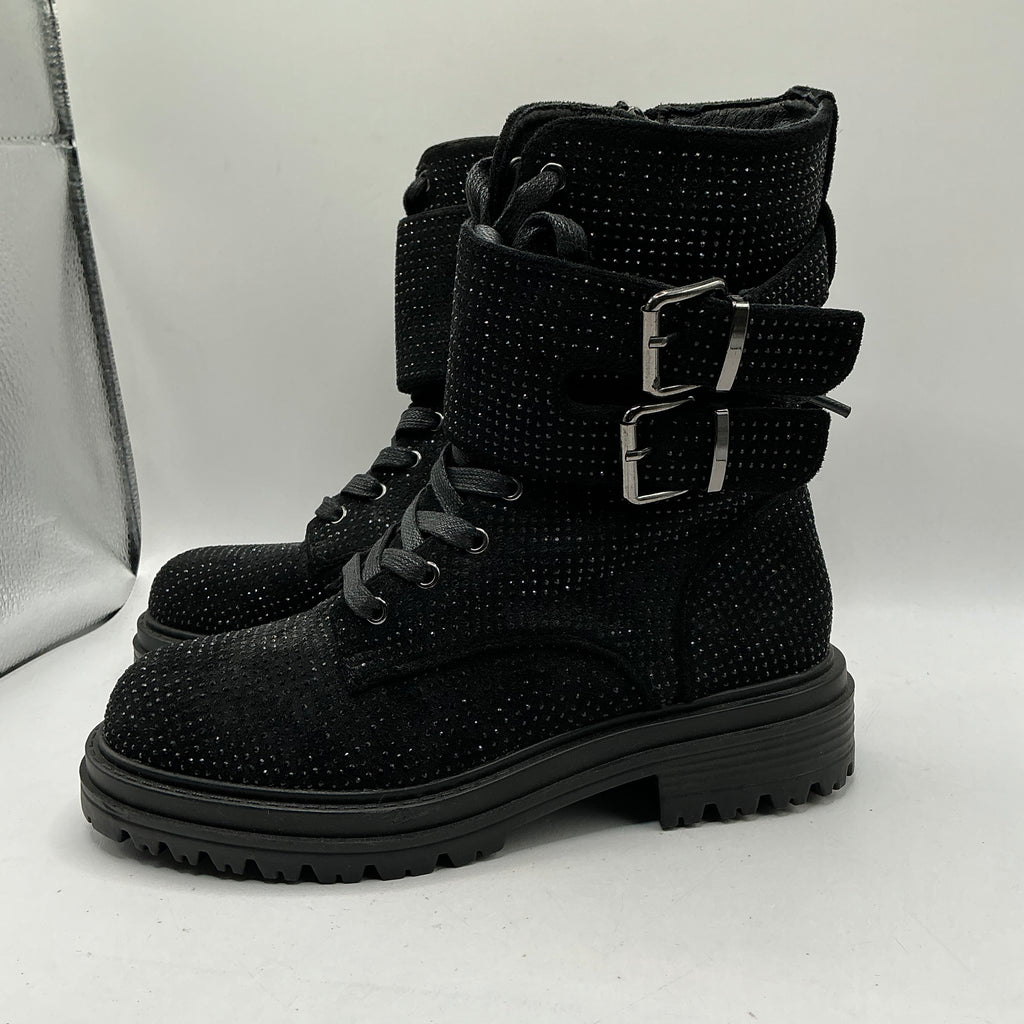 MODA IN PELLE Sparkly ankle boots with zip and lace