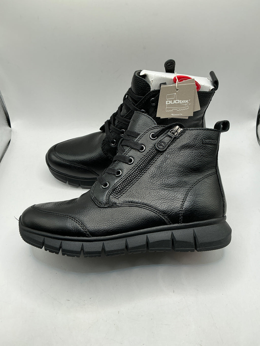 Tamaris comfort black leather ankle boots