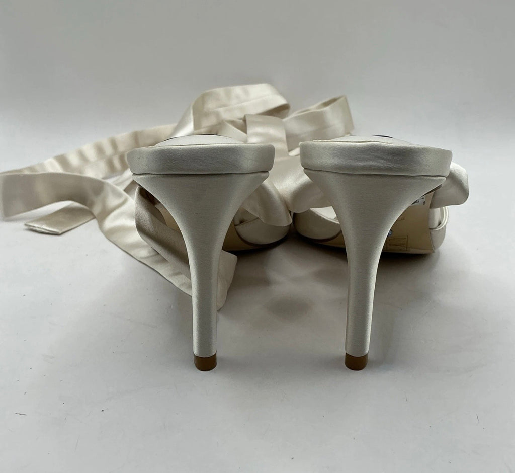 Ivory Satin Bridal Shoes With Ribbon Tie, Wedding, Bridesmaid