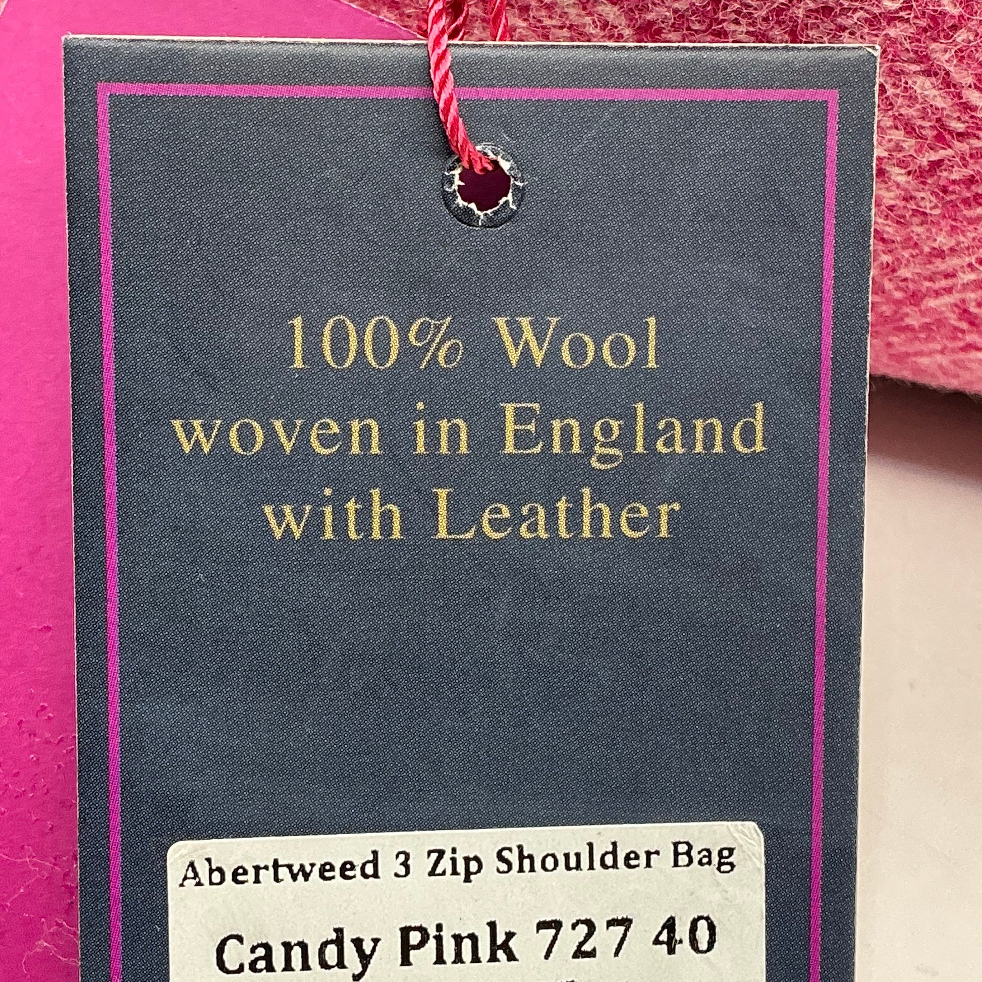 Albertweed by MALA LEATHER - English wool tweed and leather 3 zip shoulder bag