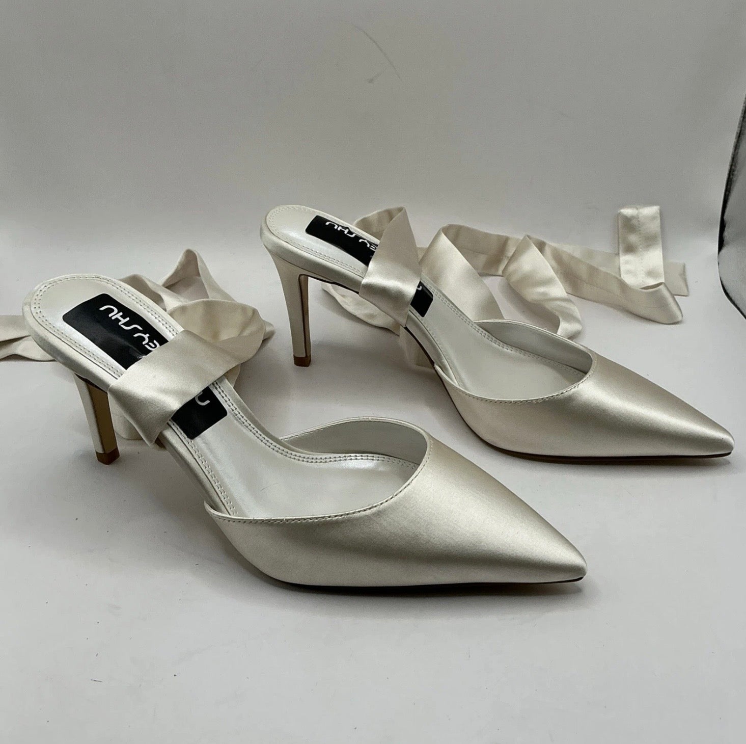 Ivory Satin Bridal Shoes With Ribbon Tie, Wedding, Bridesmaid