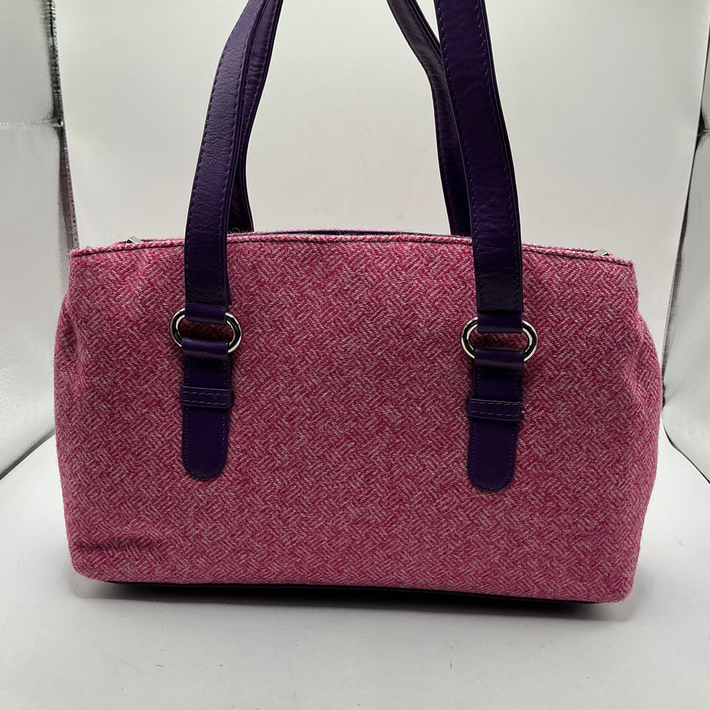 Albertweed by MALA LEATHER - English wool tweed and leather 3 zip shoulder bag