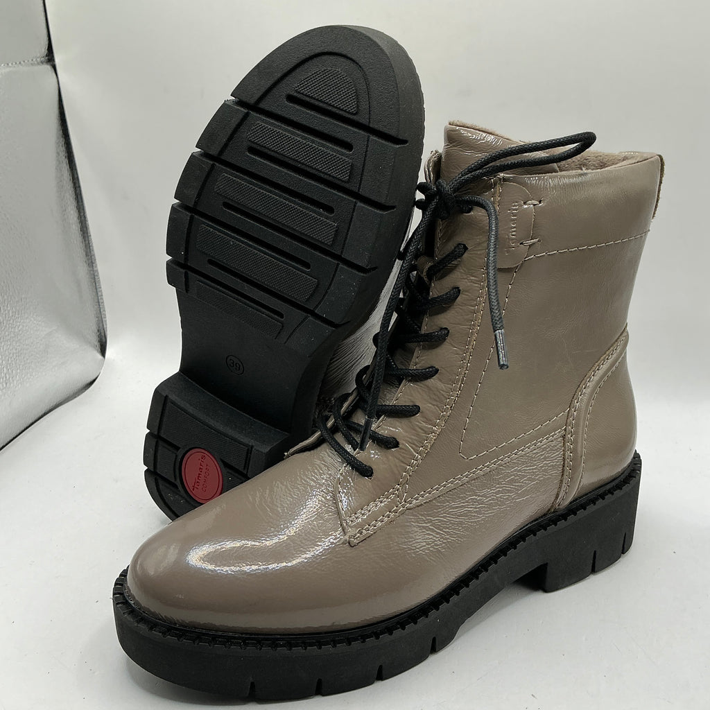 Tamaris Comfort Patent Leather Ankle Boots