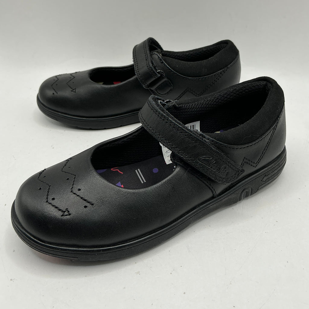 CLARKS Jazzy Jig leather school shoes