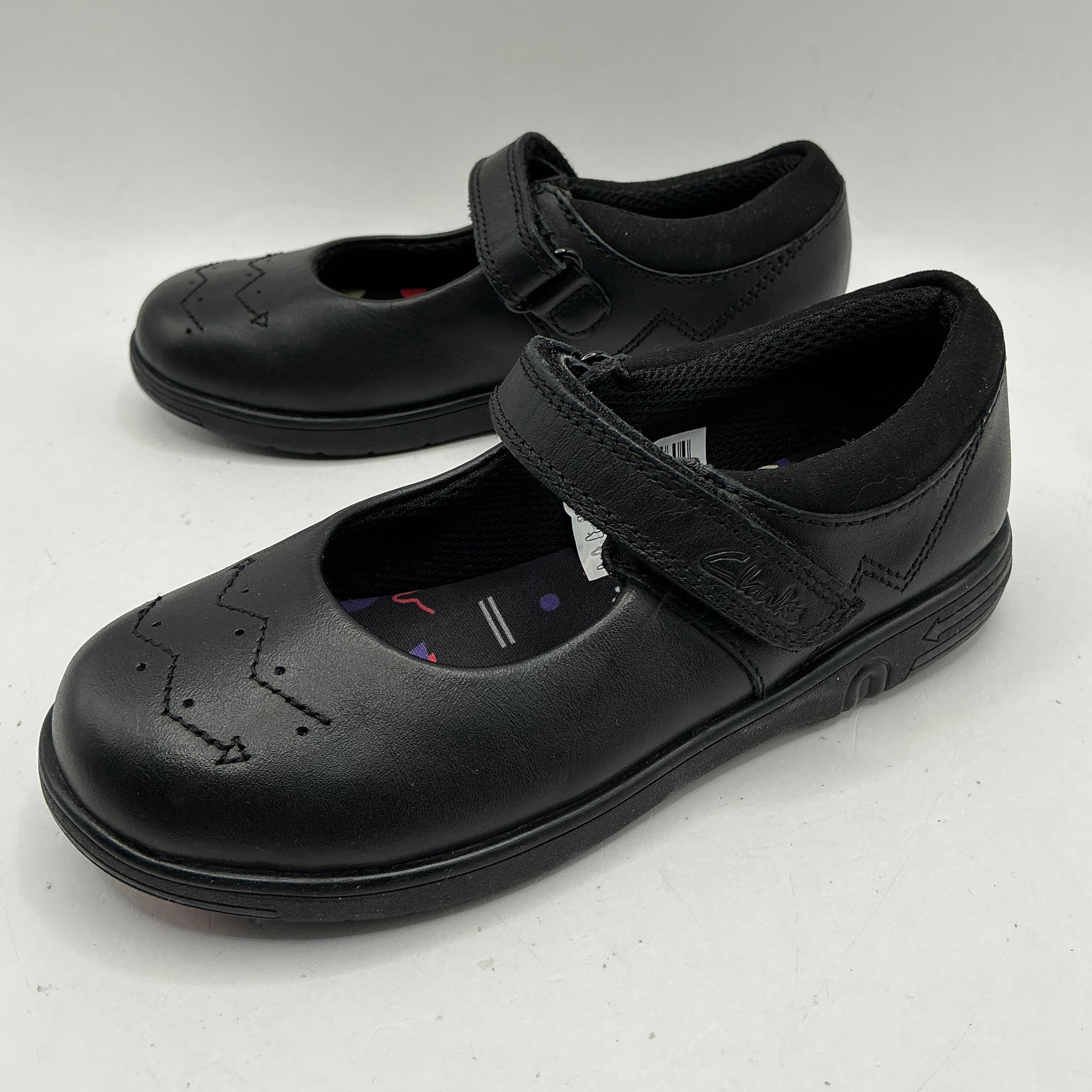 CLARKS Jazzy Jig leather school shoes