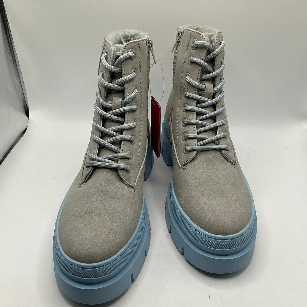 S.OLIVER grey and blue chunky ankle boots