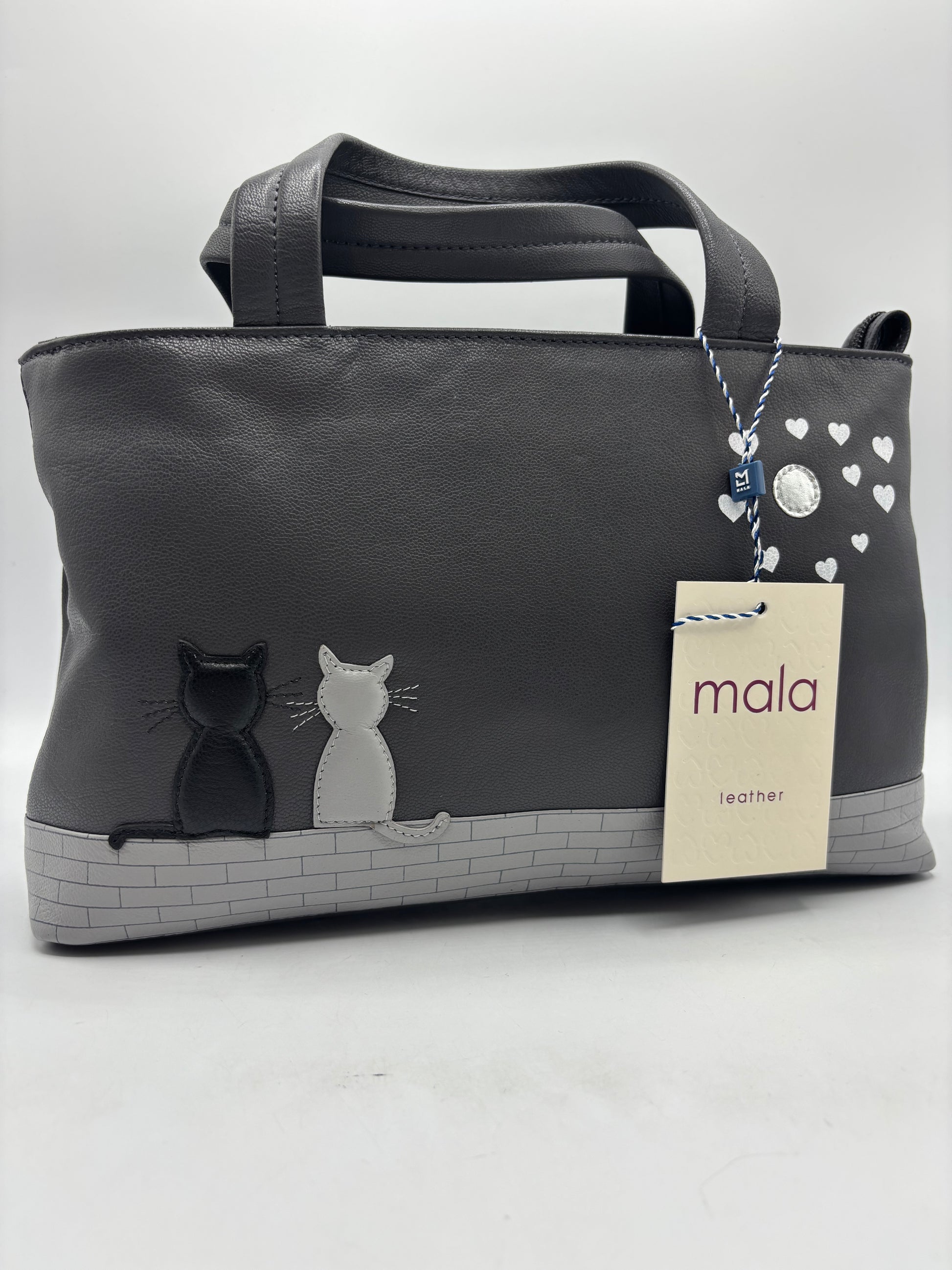“Mala” midnight cats grab bag with adjustable strap