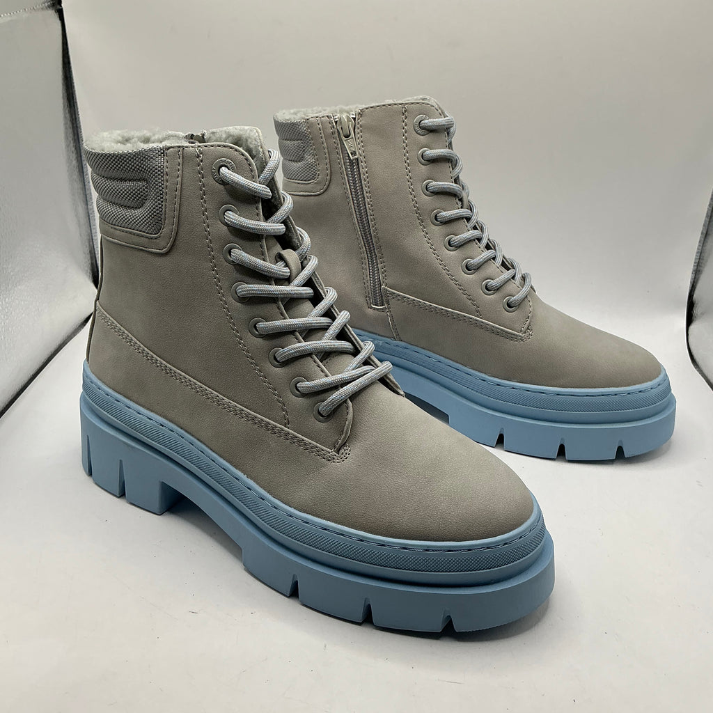 S.OLIVER grey and blue chunky ankle boots