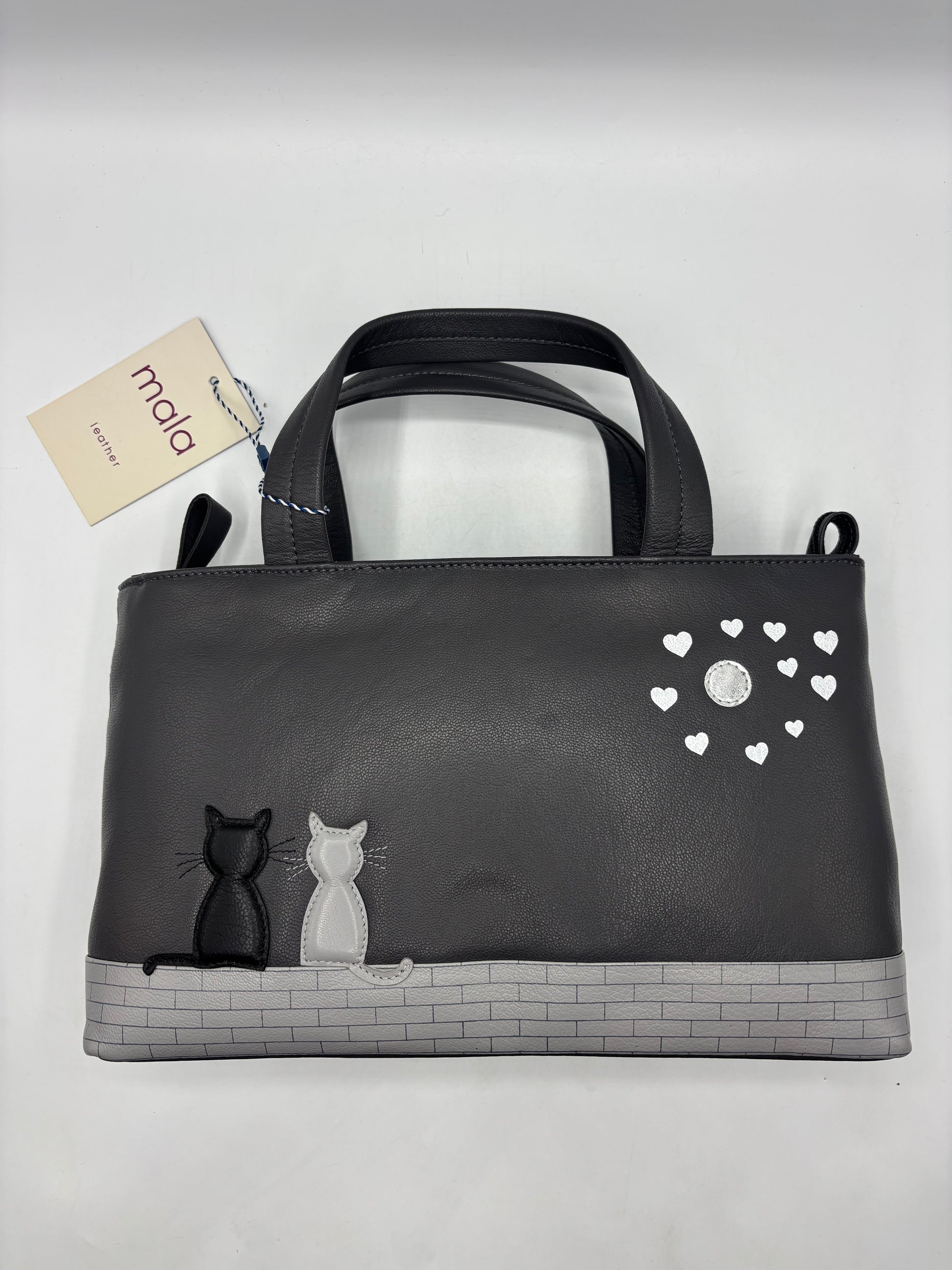 “Mala” midnight cats grab bag with adjustable strap
