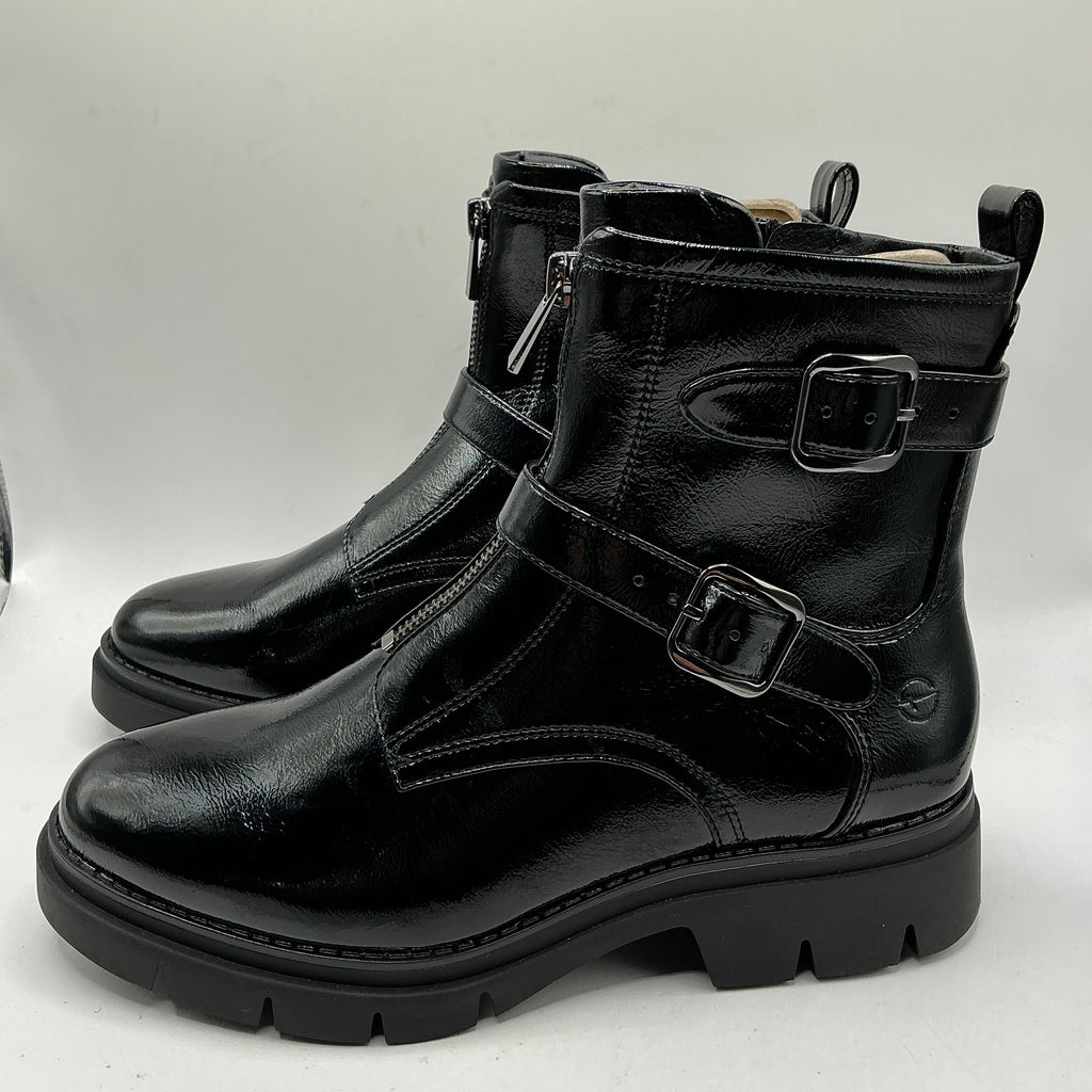 TAMARIS vegan patent ankle boots