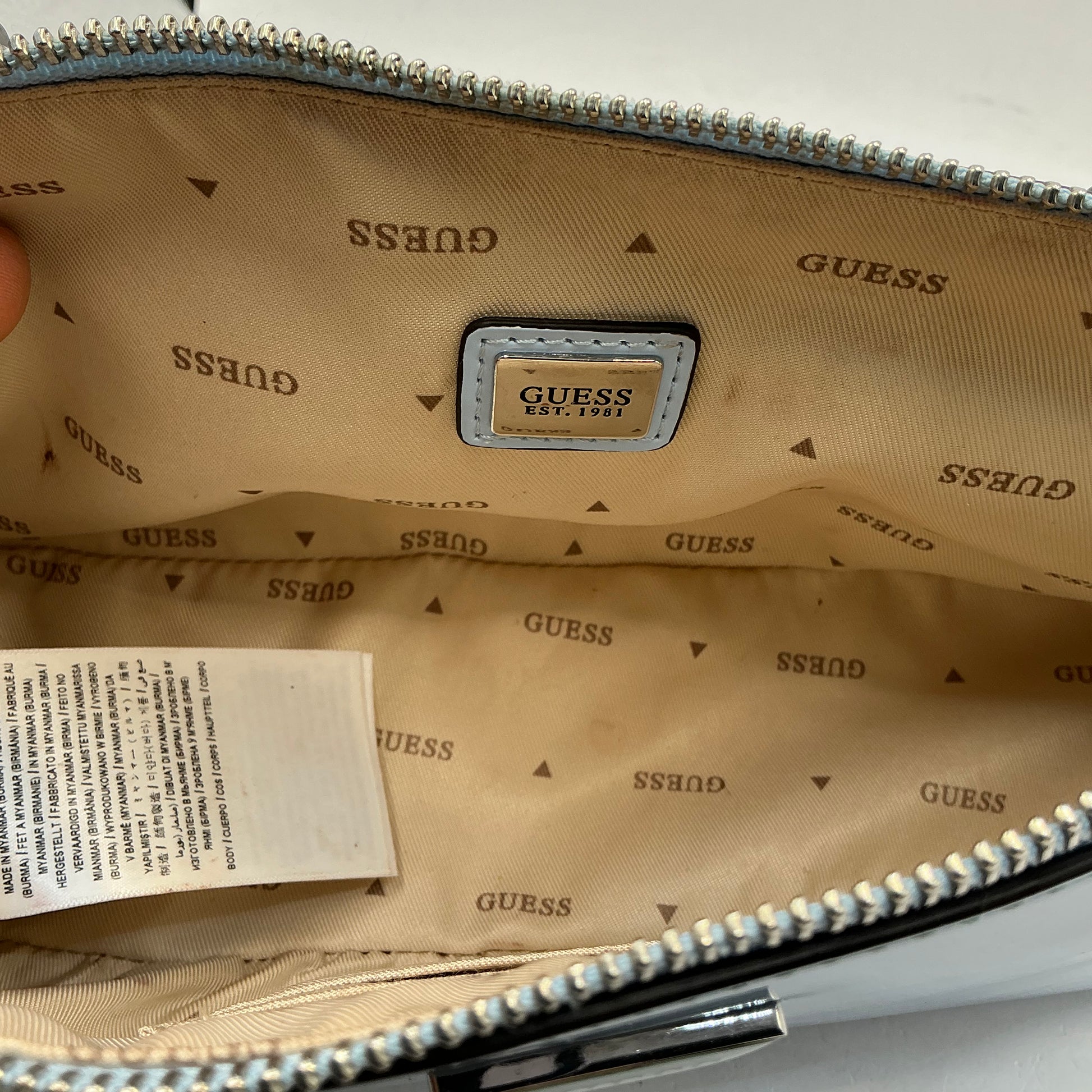 GUESS sky blue handbag