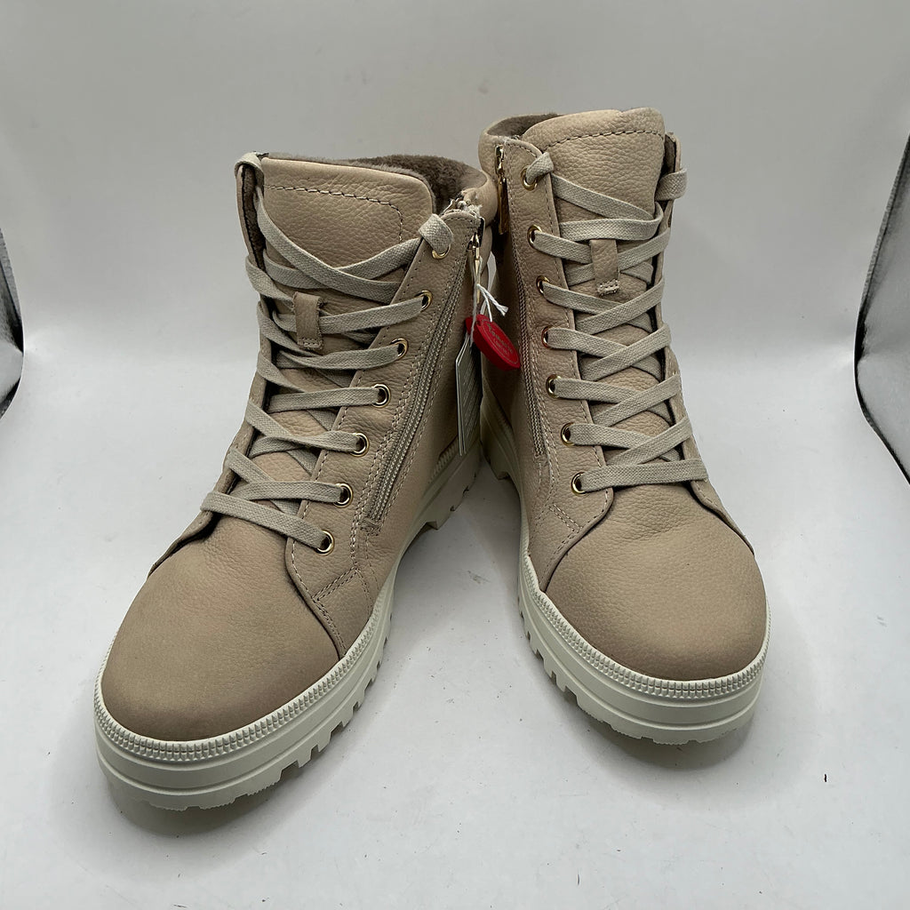 Tamaris Lace Up Ivory Ankle Bootie