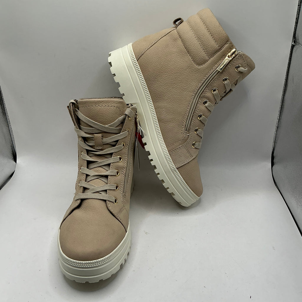 Tamaris Lace Up Ivory Ankle Bootie