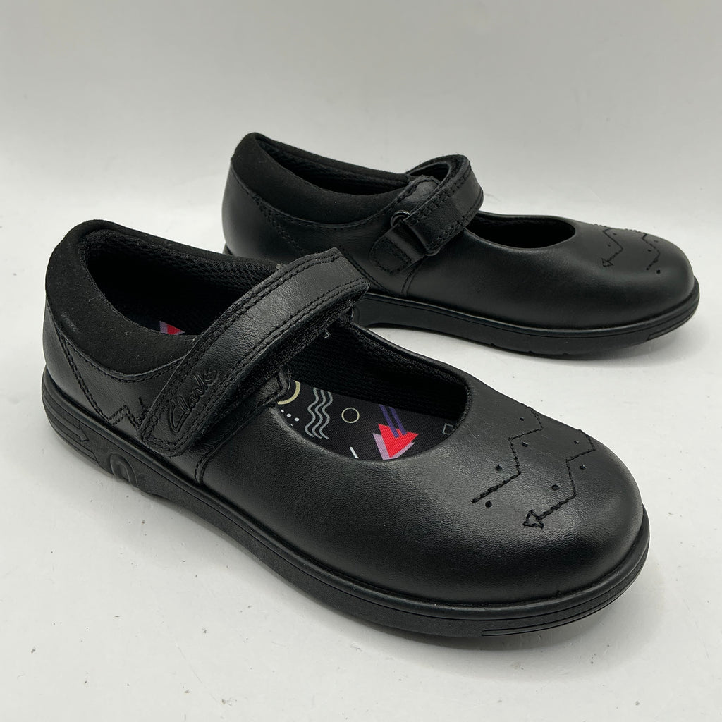 CLARKS Jazzy Jig leather school shoes