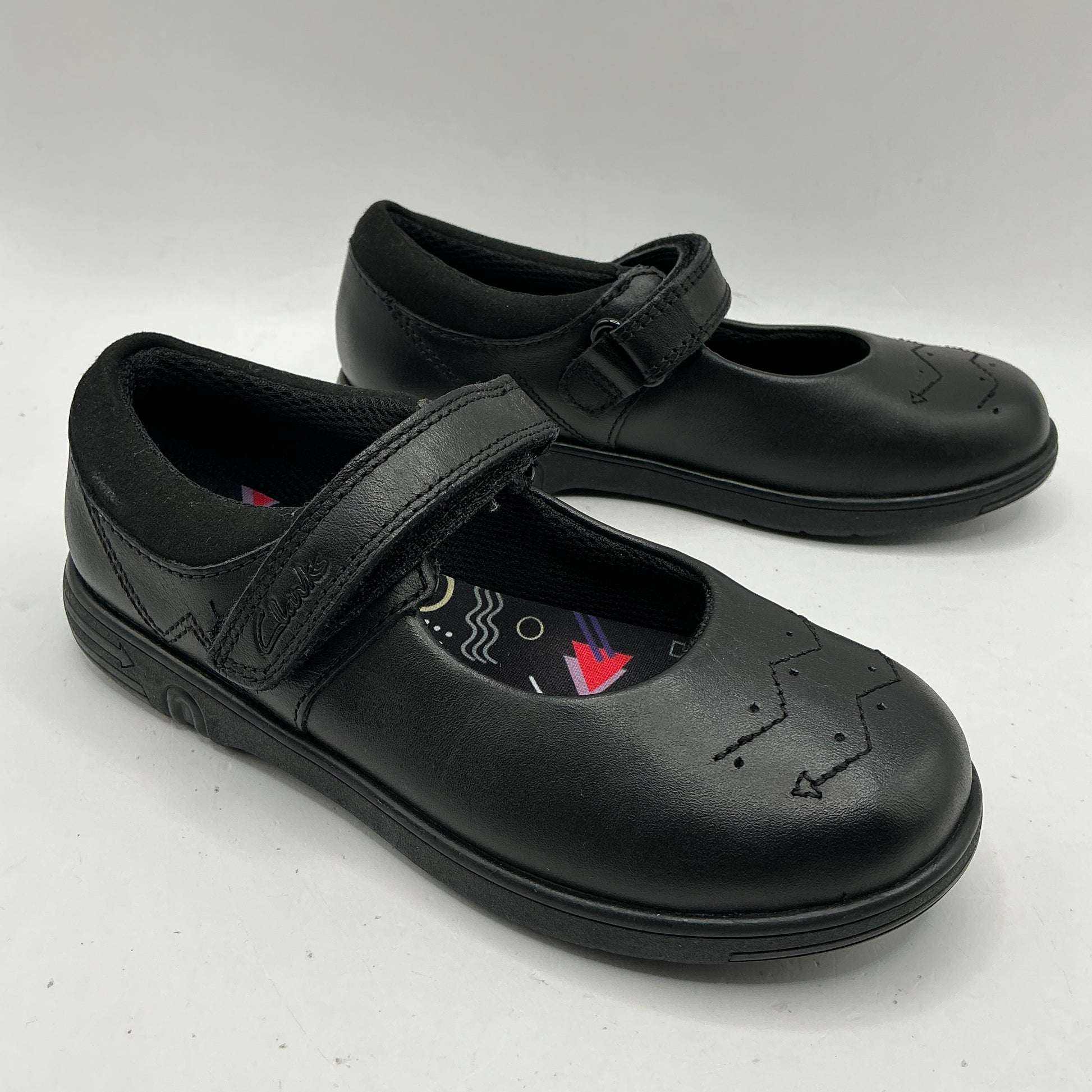 CLARKS Jazzy Jig leather school shoes