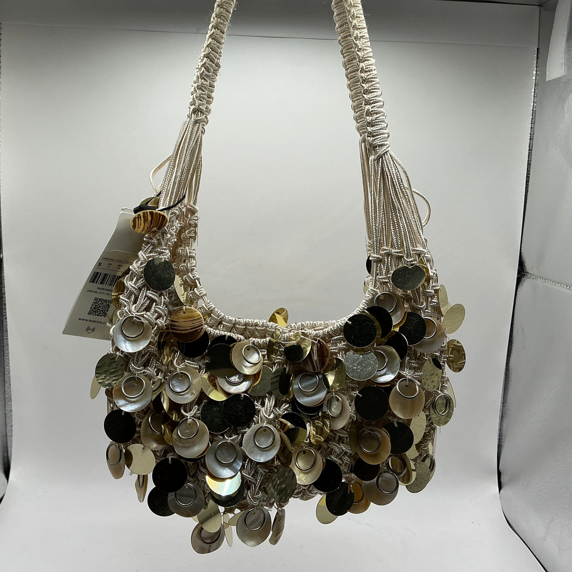 Parfois crochet sequin shoulder bag