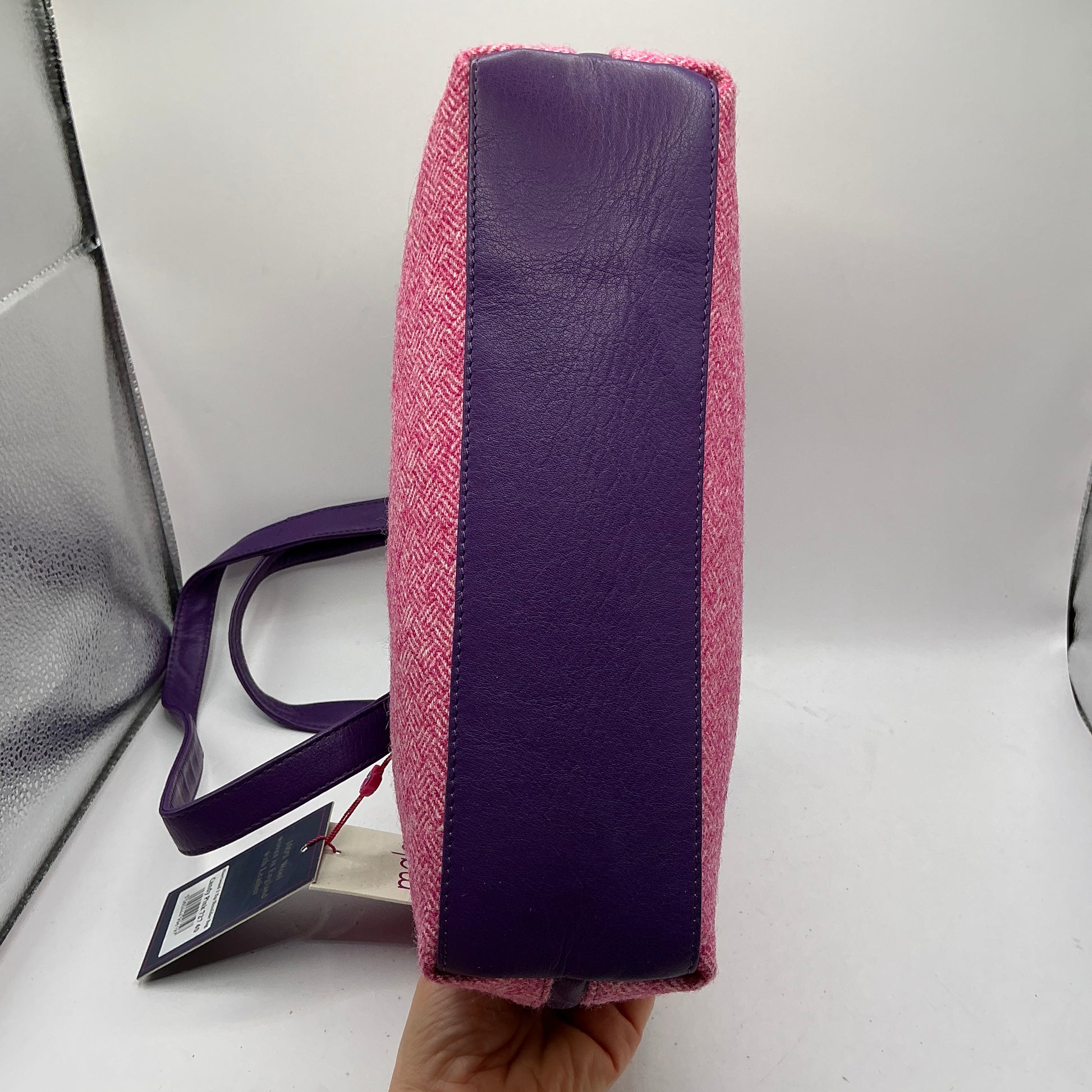 Albertweed by MALA LEATHER - English wool tweed and leather 3 zip shoulder bag