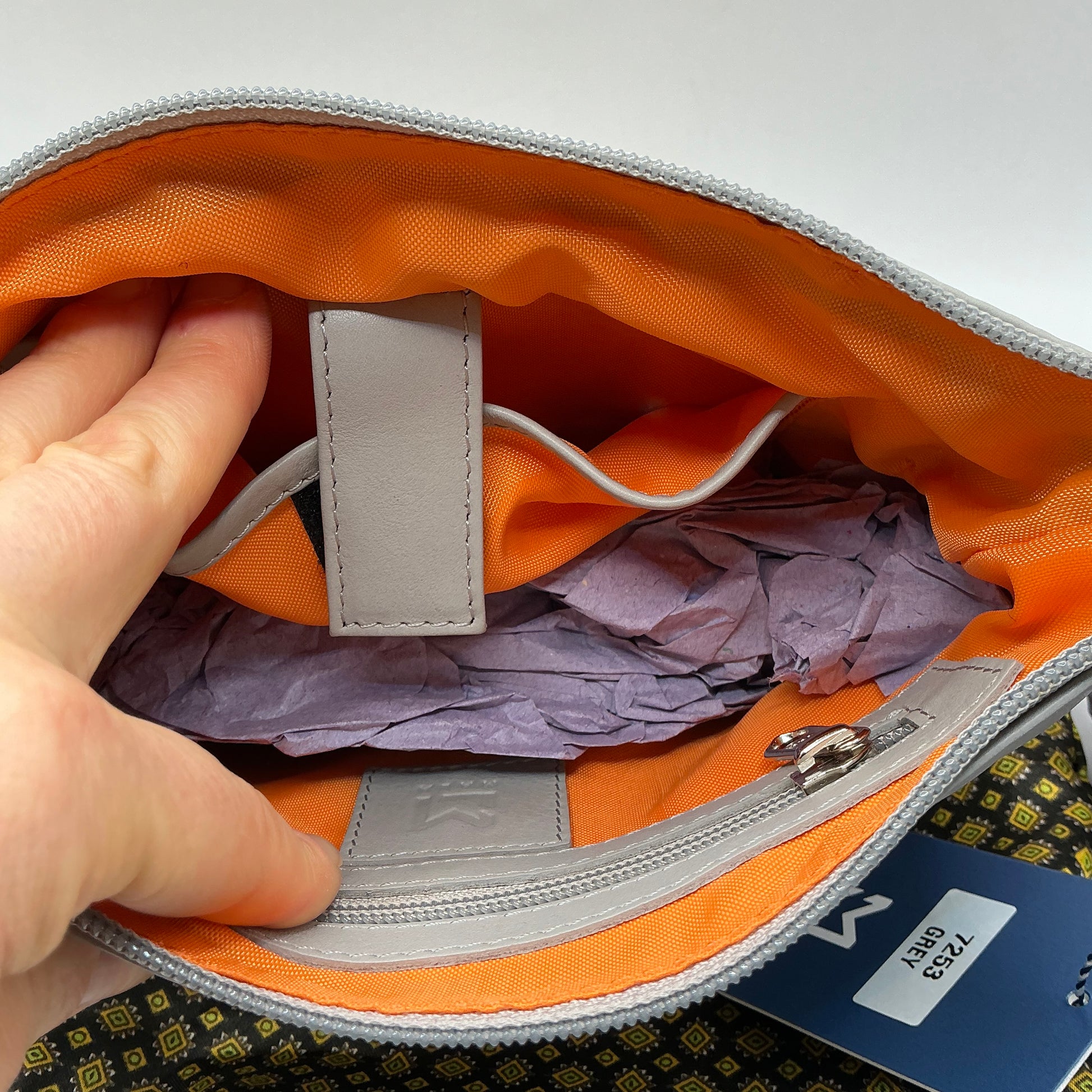 MALA LEATHER Bella collection grey crossbody handbag