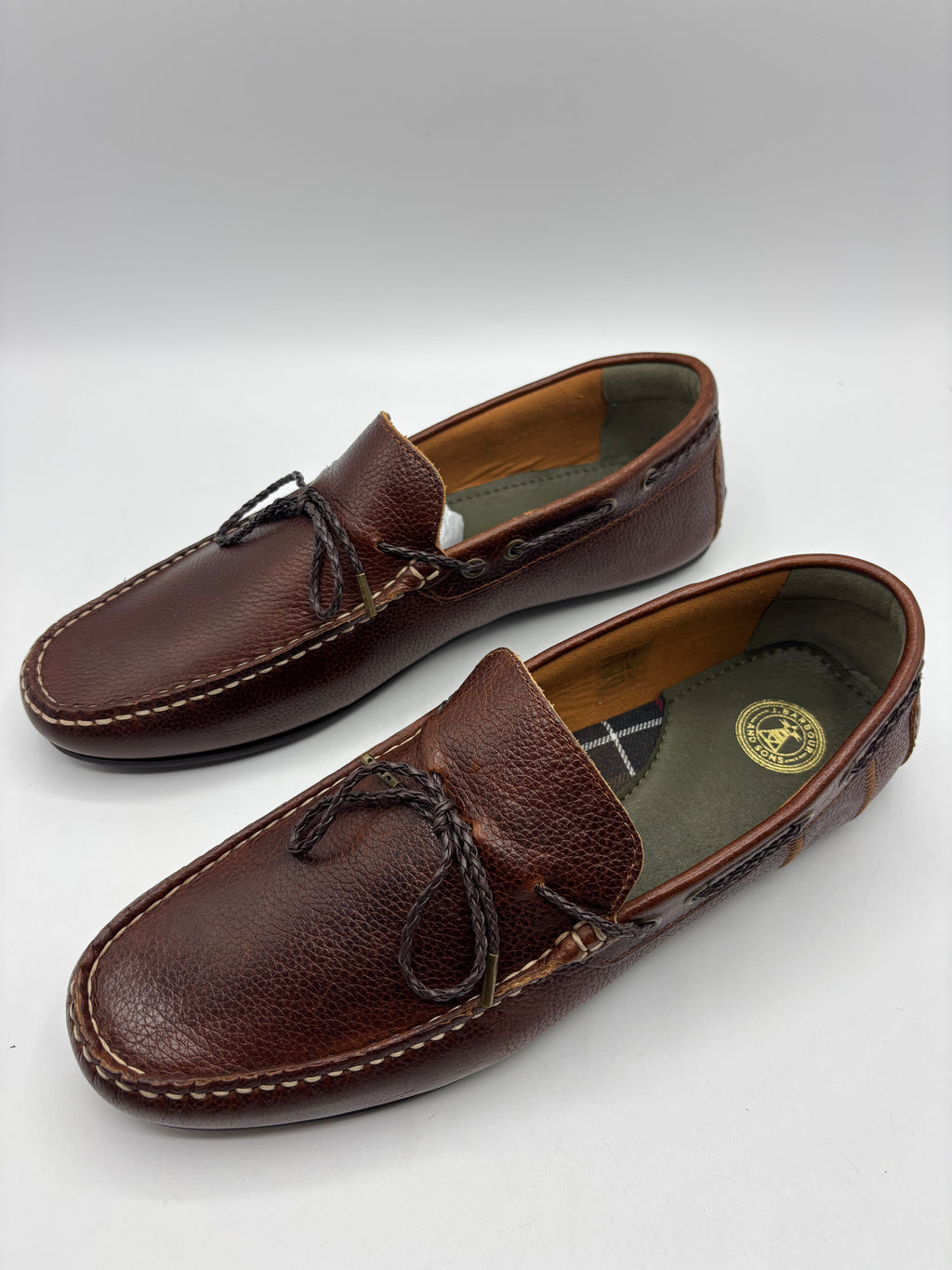 Barbour Chestnut Grain Leather Mens Driving Shoe Moccasin