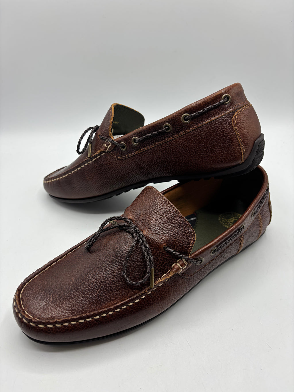 Barbour Chestnut Grain Leather Mens Driving Shoe Moccasin