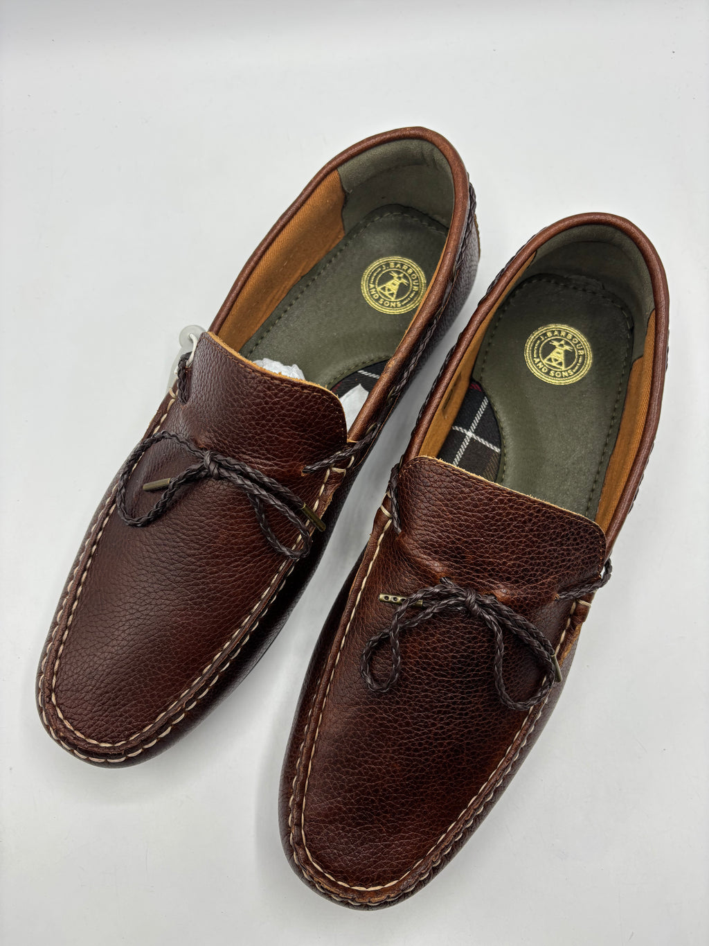 Barbour Chestnut Grain Leather Mens Driving Shoe Moccasin