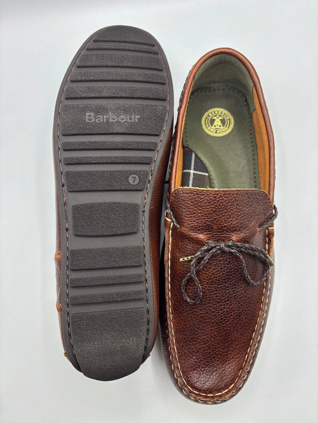 Barbour Chestnut Grain Leather Mens Driving Shoe Moccasin