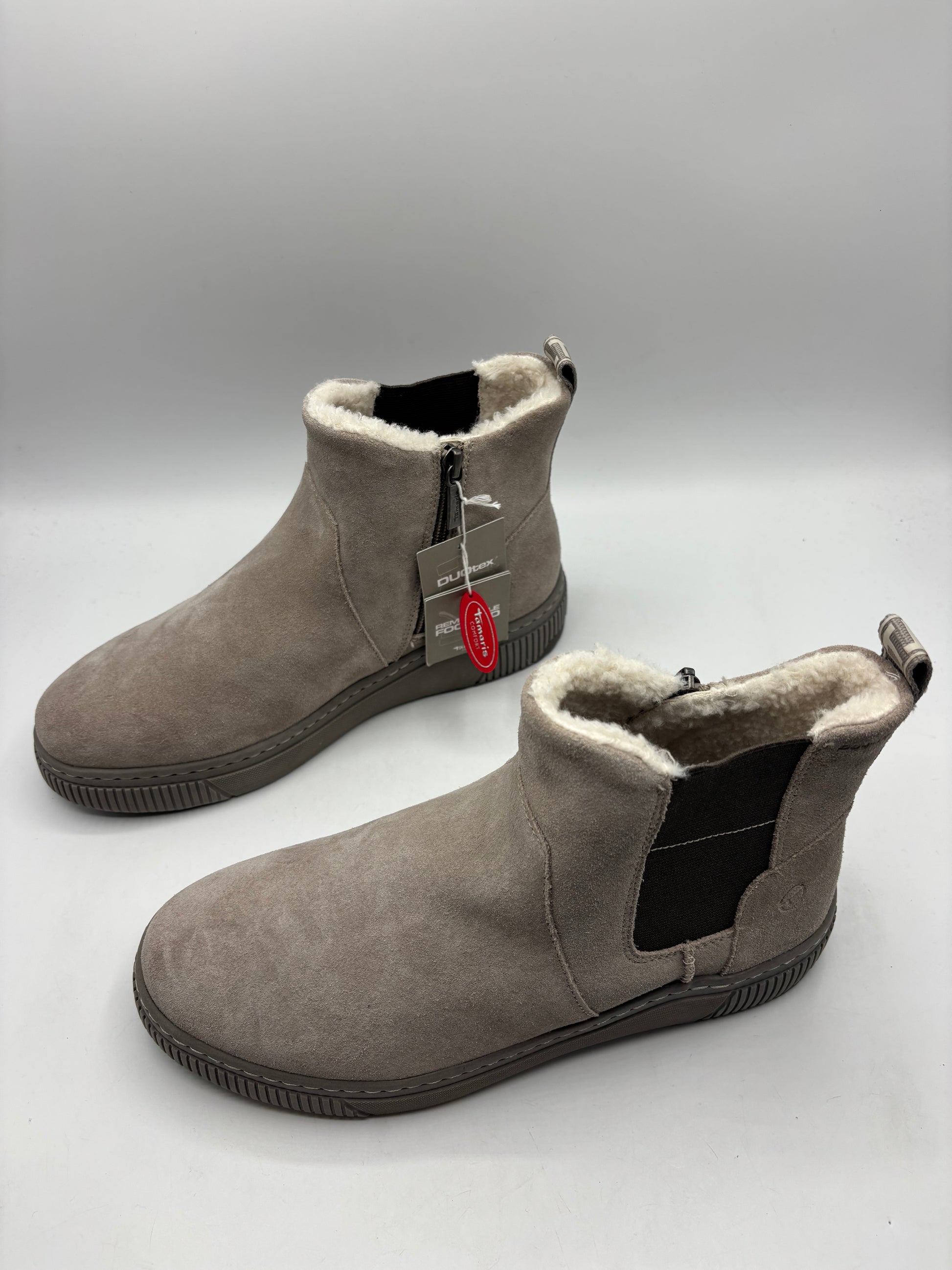 Tamaris comfort grey leather winter boots