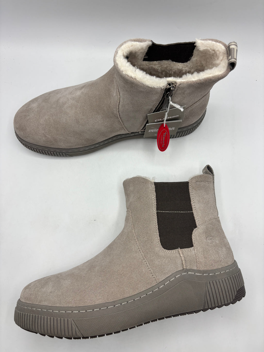 Tamaris comfort grey leather winter boots