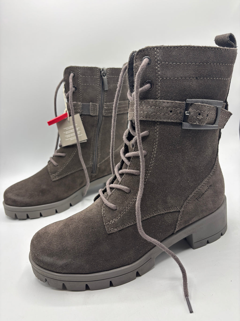 Tamaris comfort, Anthracite, leather/suede lace up ankle boots