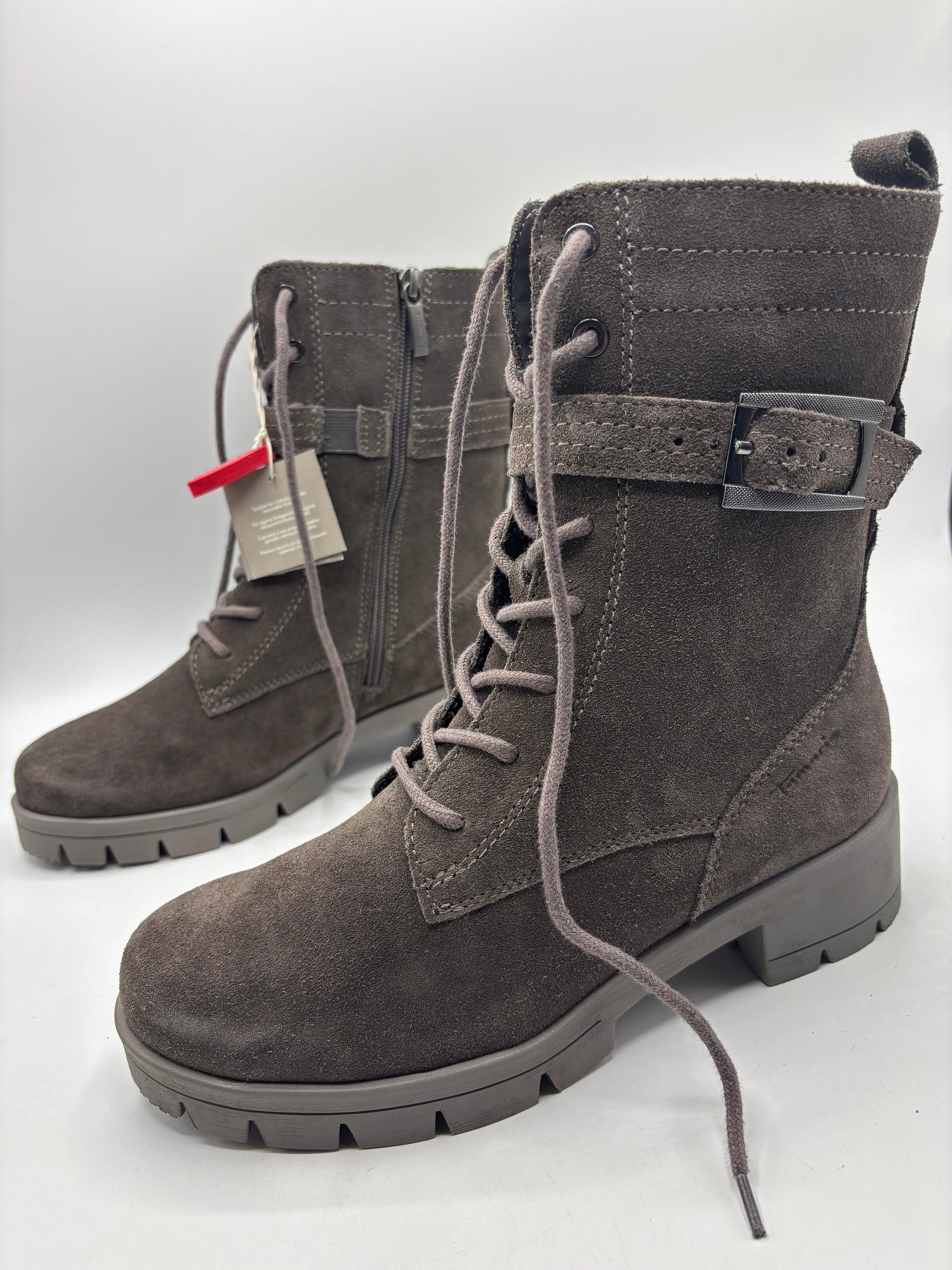 Tamaris comfort, Anthracite, leather/suede lace up ankle boots