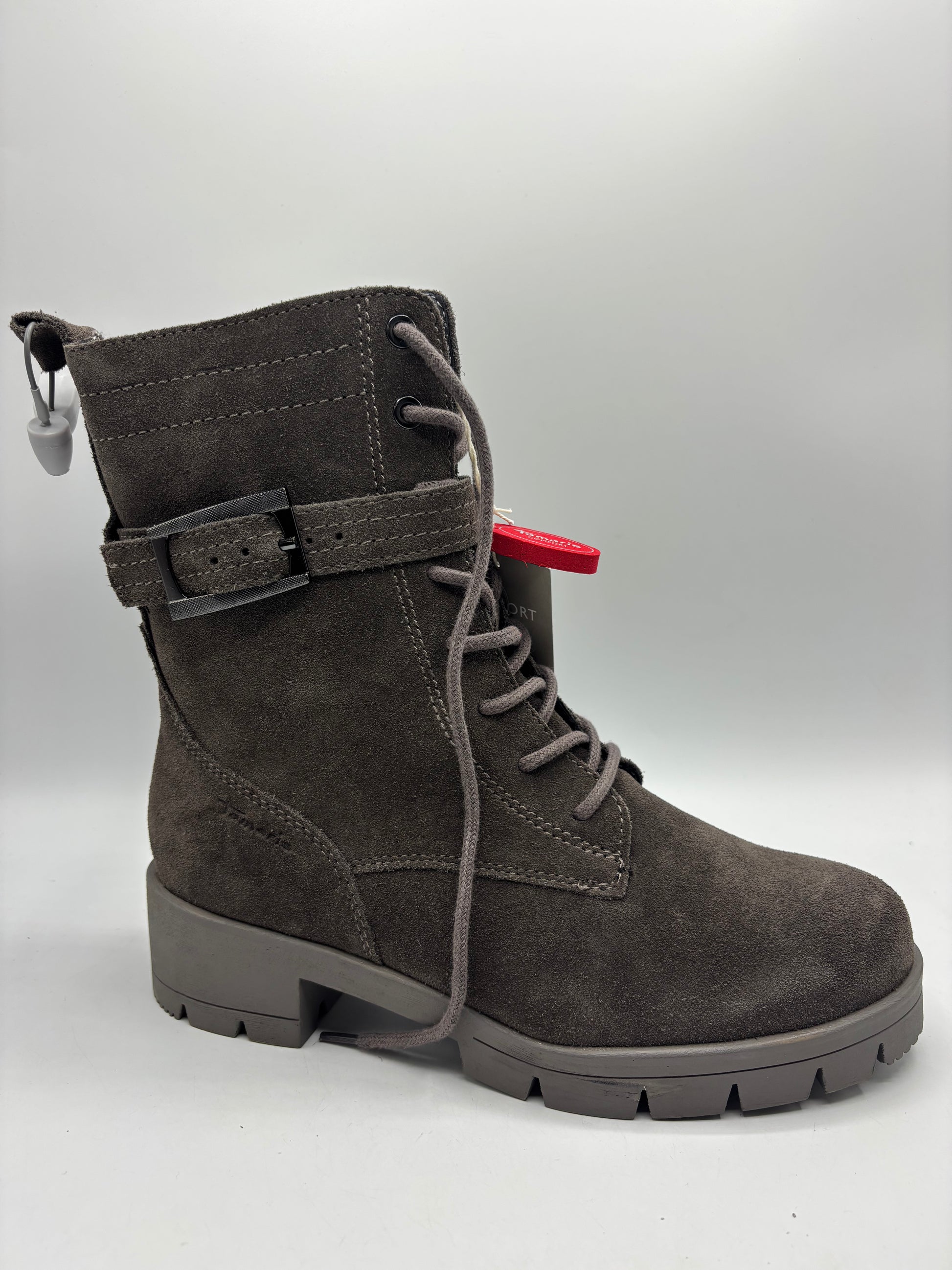 Tamaris comfort, Anthracite, leather/suede lace up ankle boots