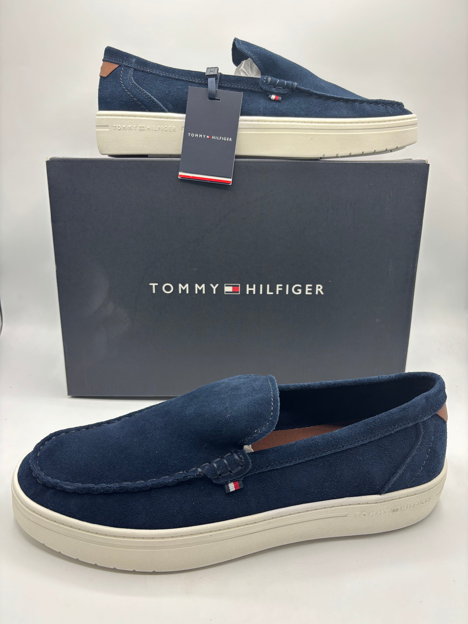 Tommy Hilfiger mens navy suede loafer