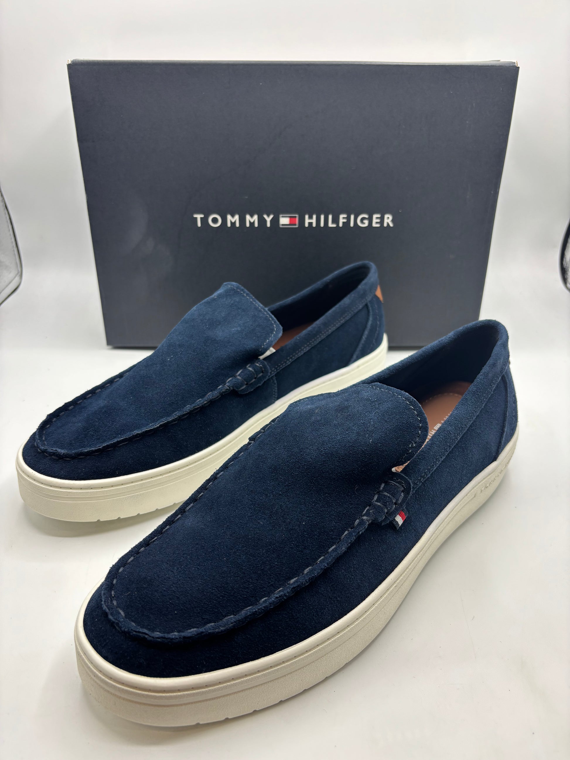 Tommy Hilfiger mens navy suede loafer