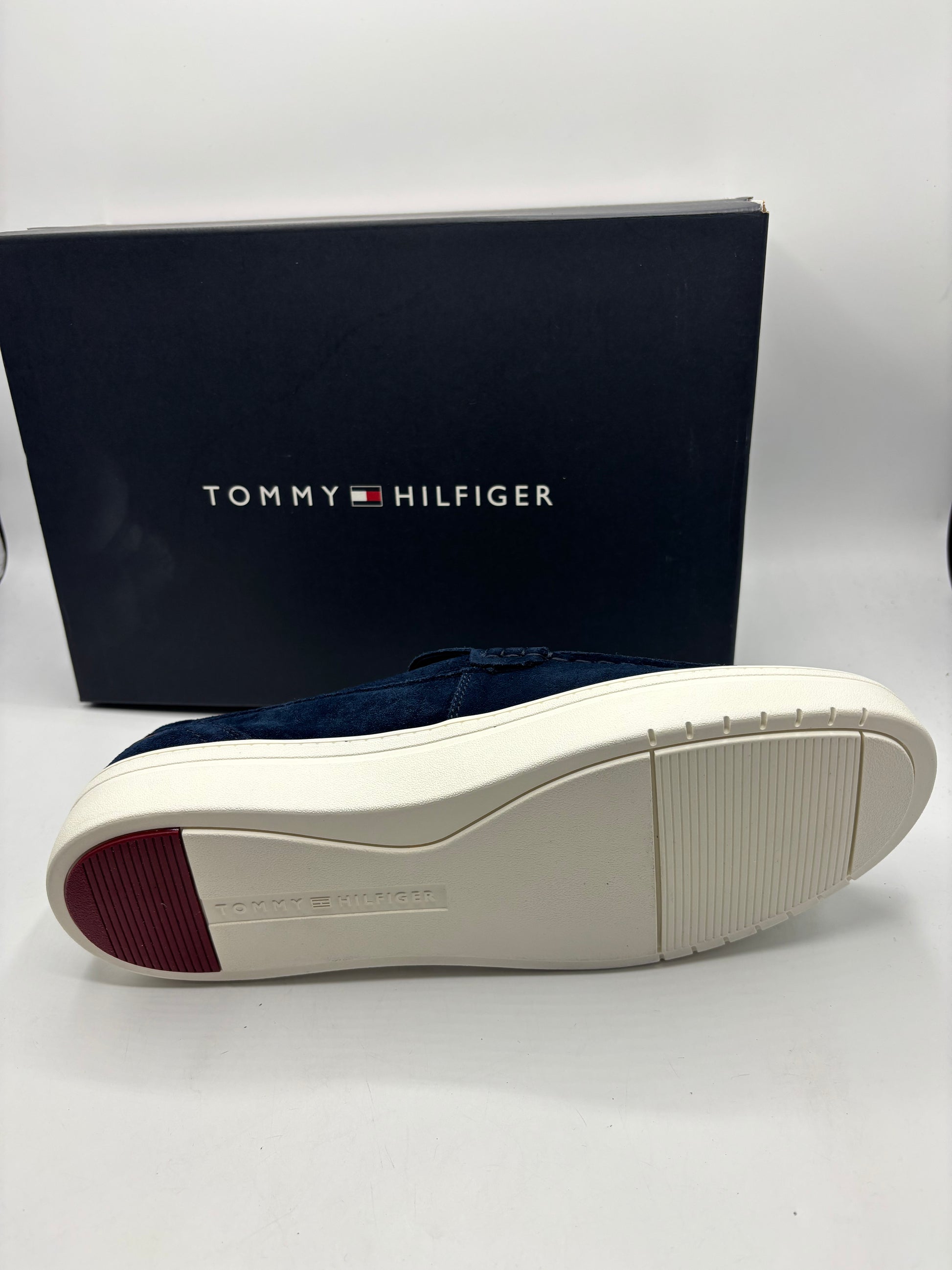Tommy Hilfiger mens navy suede loafer