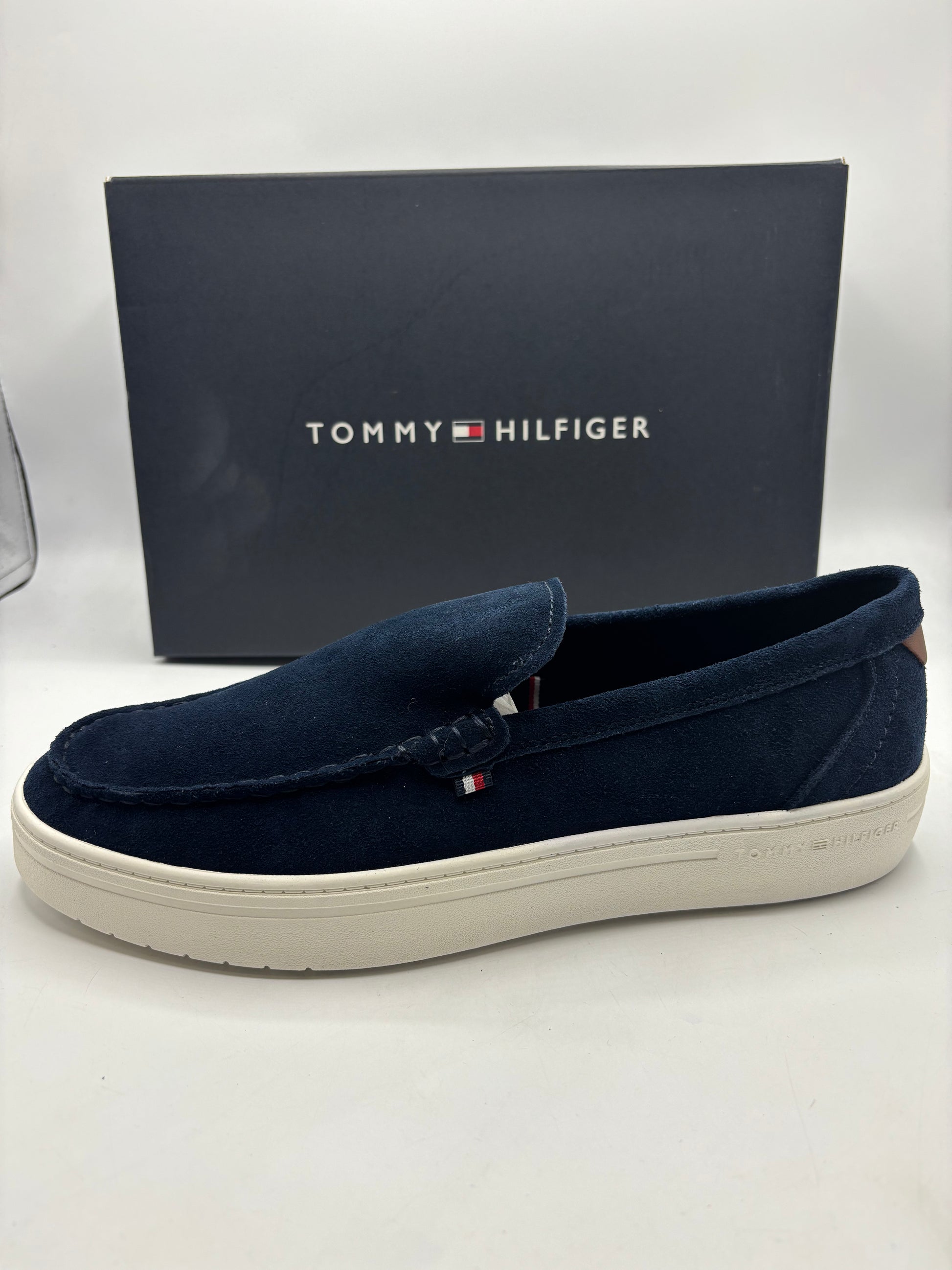 Tommy Hilfiger mens navy suede loafer
