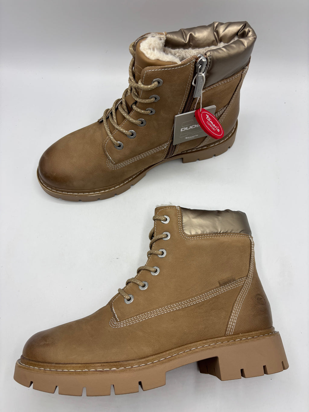 Tamaris comfort camel Nubuck leather warm lined ankle boots