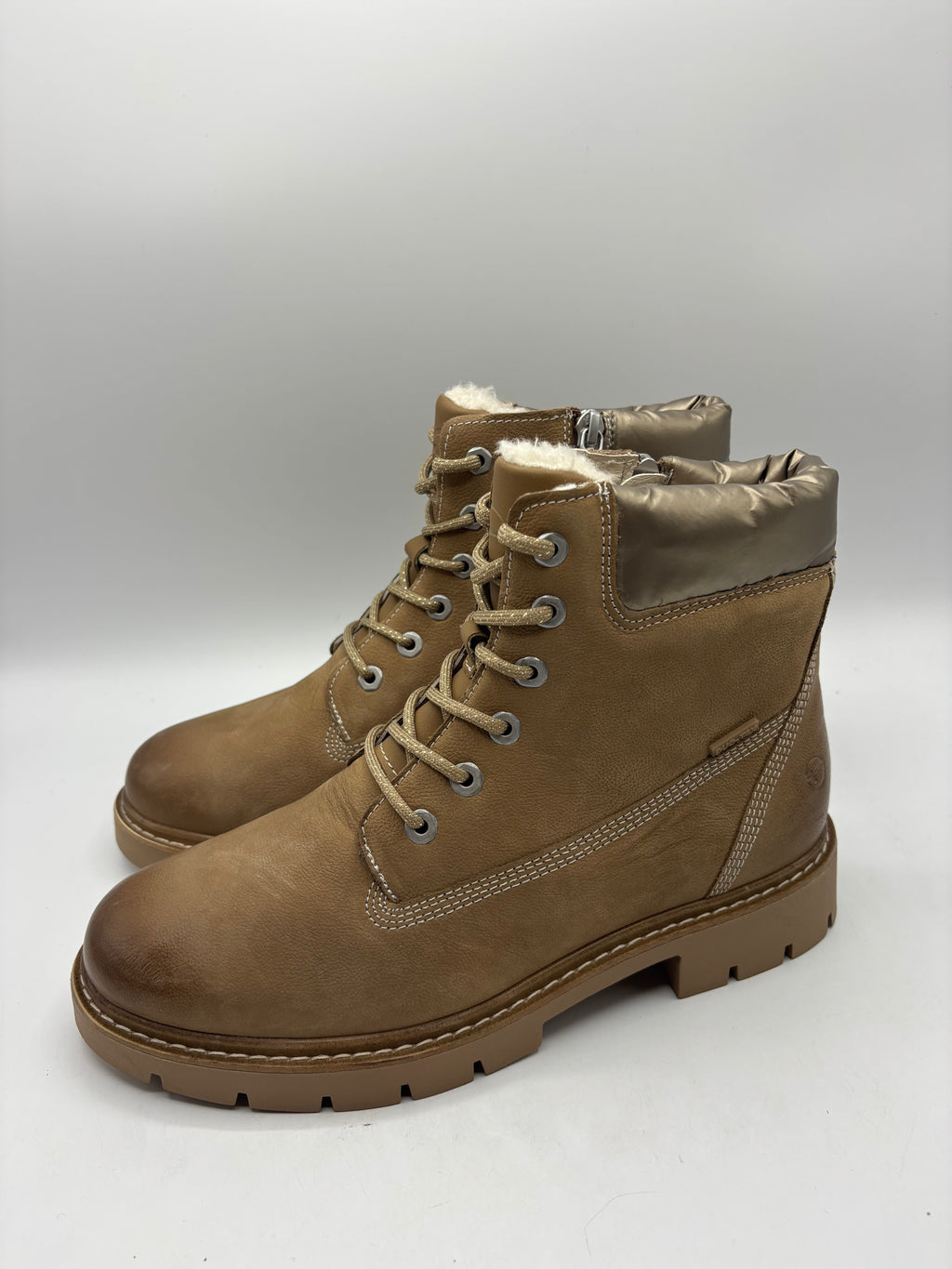 Tamaris comfort camel Nubuck leather warm lined ankle boots