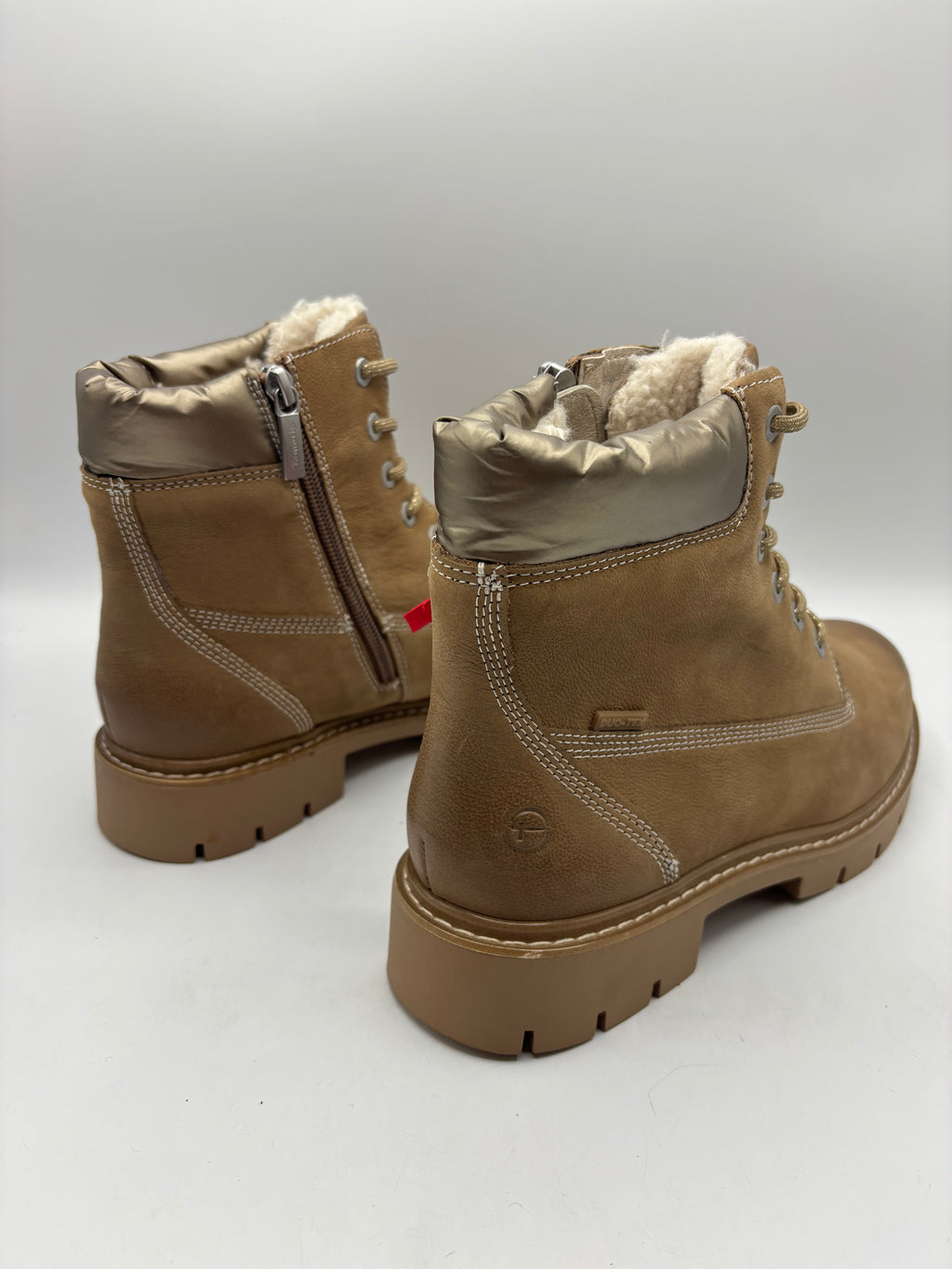 Tamaris comfort camel Nubuck leather warm lined ankle boots