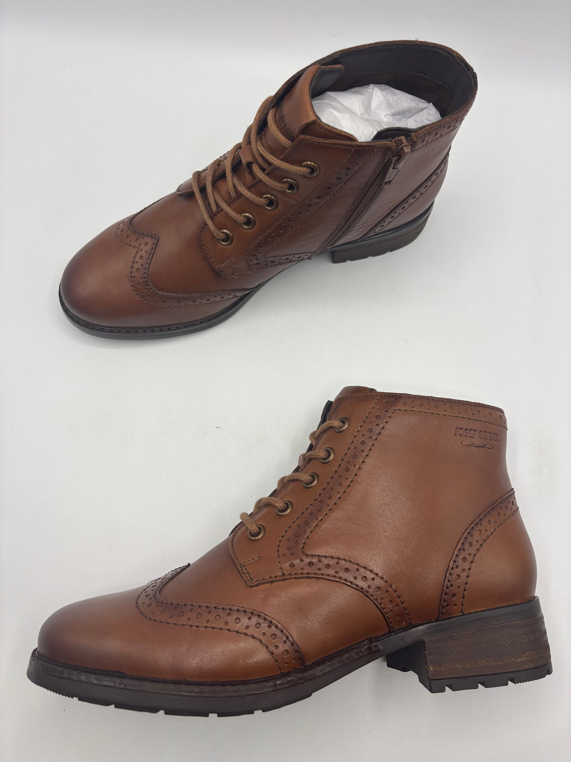 Josef seibel “Kate 11” brown leather ankle boots