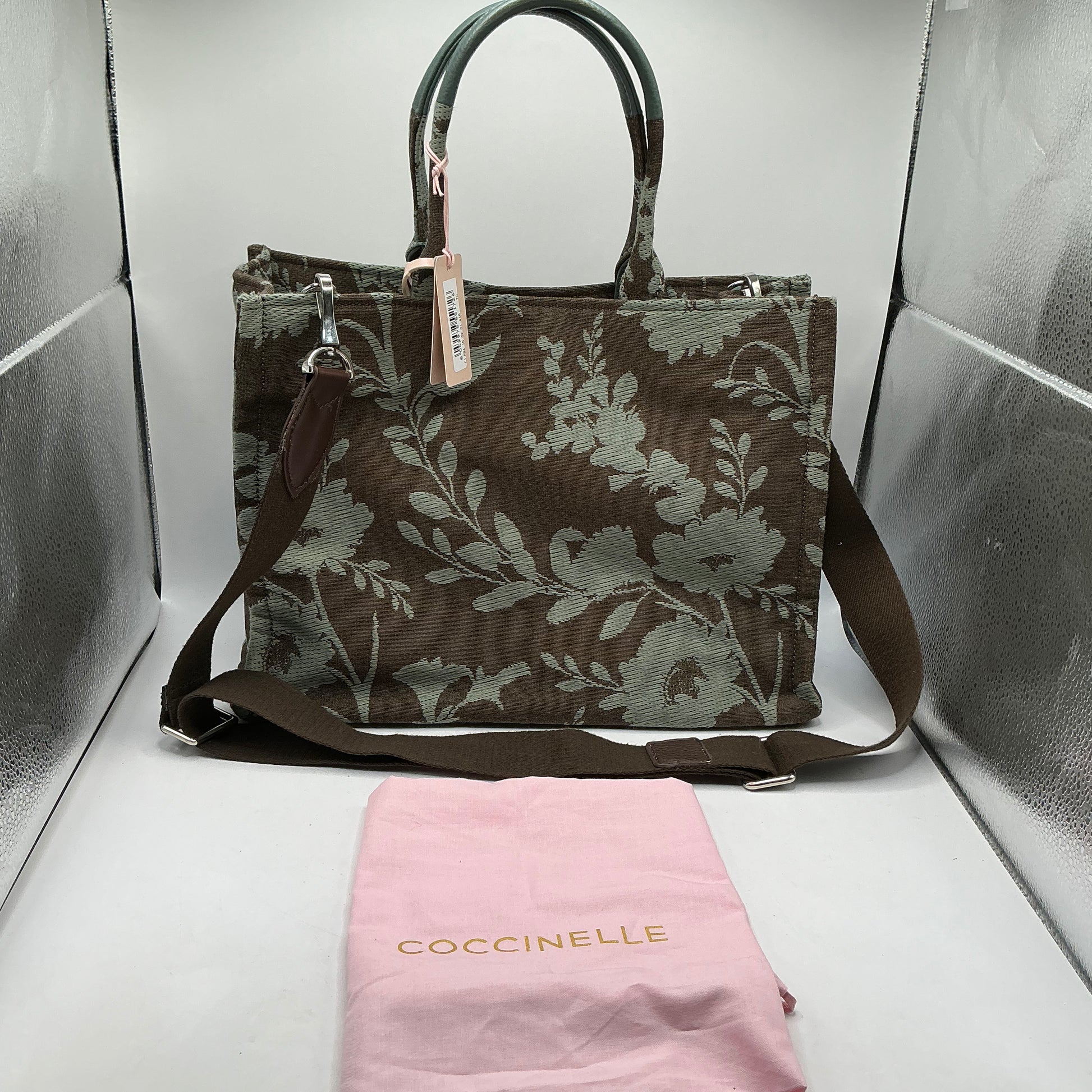 Coccinelle, Never Without Bag, Jacquard Fabric Tote Bag With Shoulder Strap