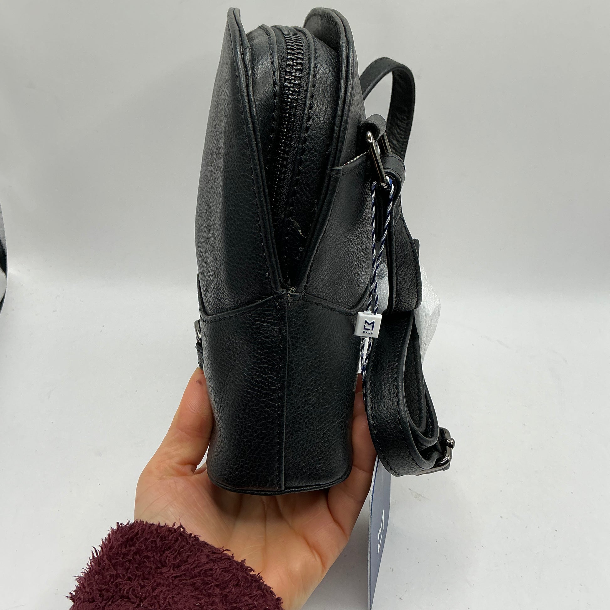 MALA LEATHER steed curved crossbody bag