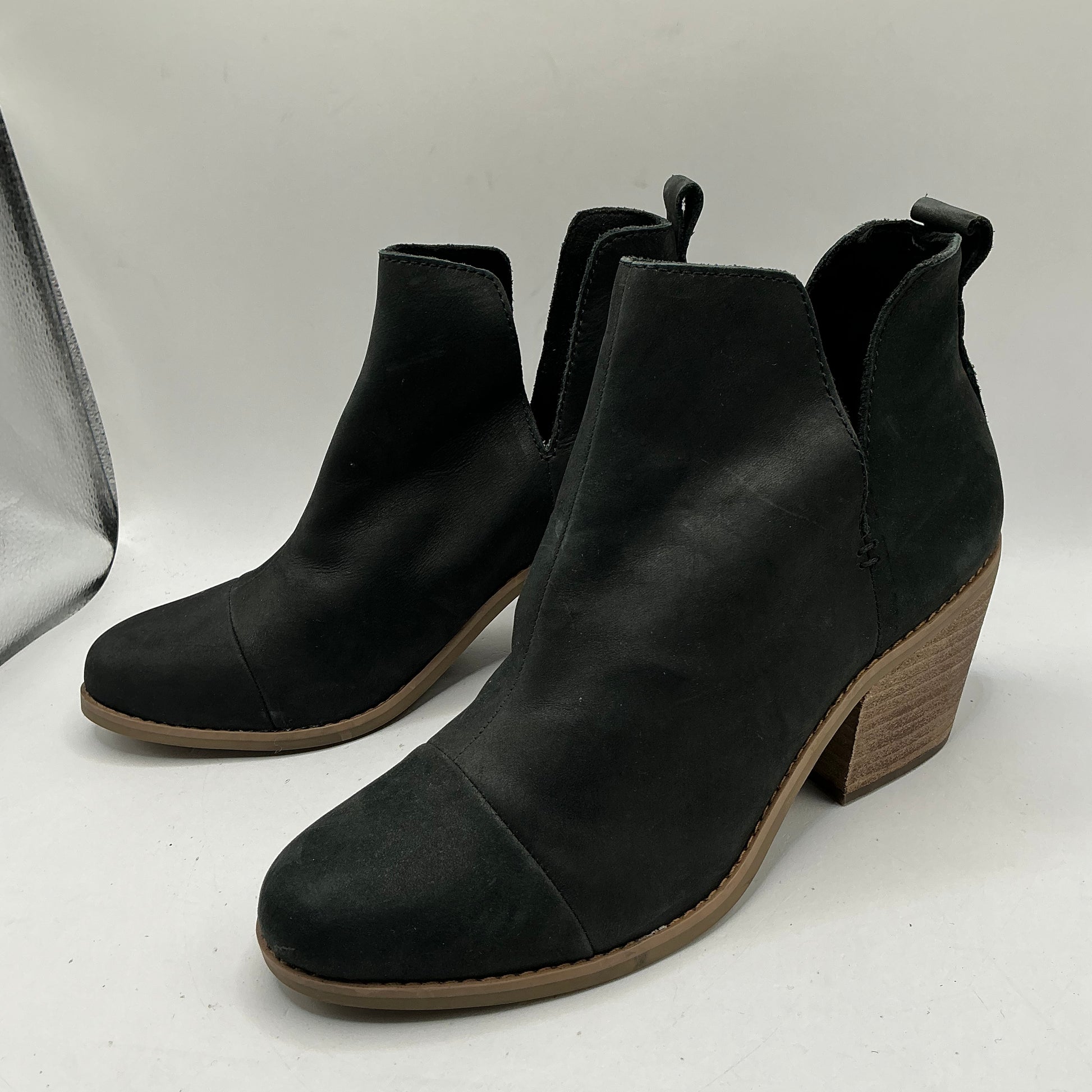 Toms Ladies Boots - Black Nubuck Leather