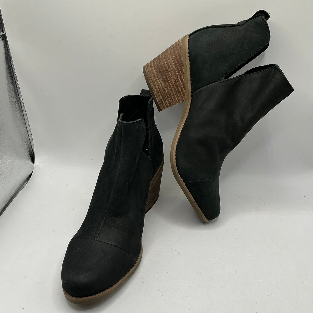 Toms Ladies Boots - Black Nubuck Leather